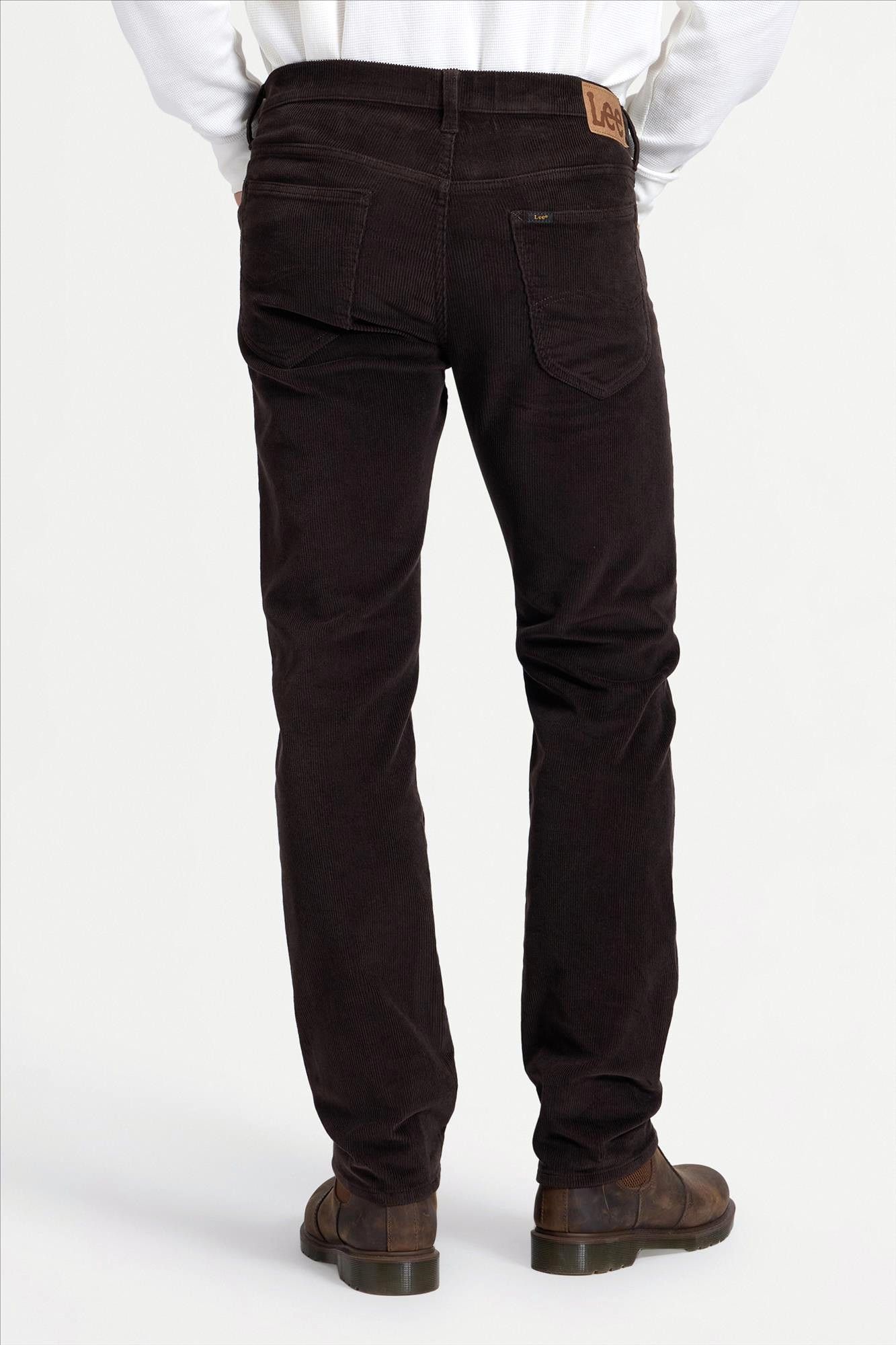 Lee - Donkerbruine Daren Cord straight broek