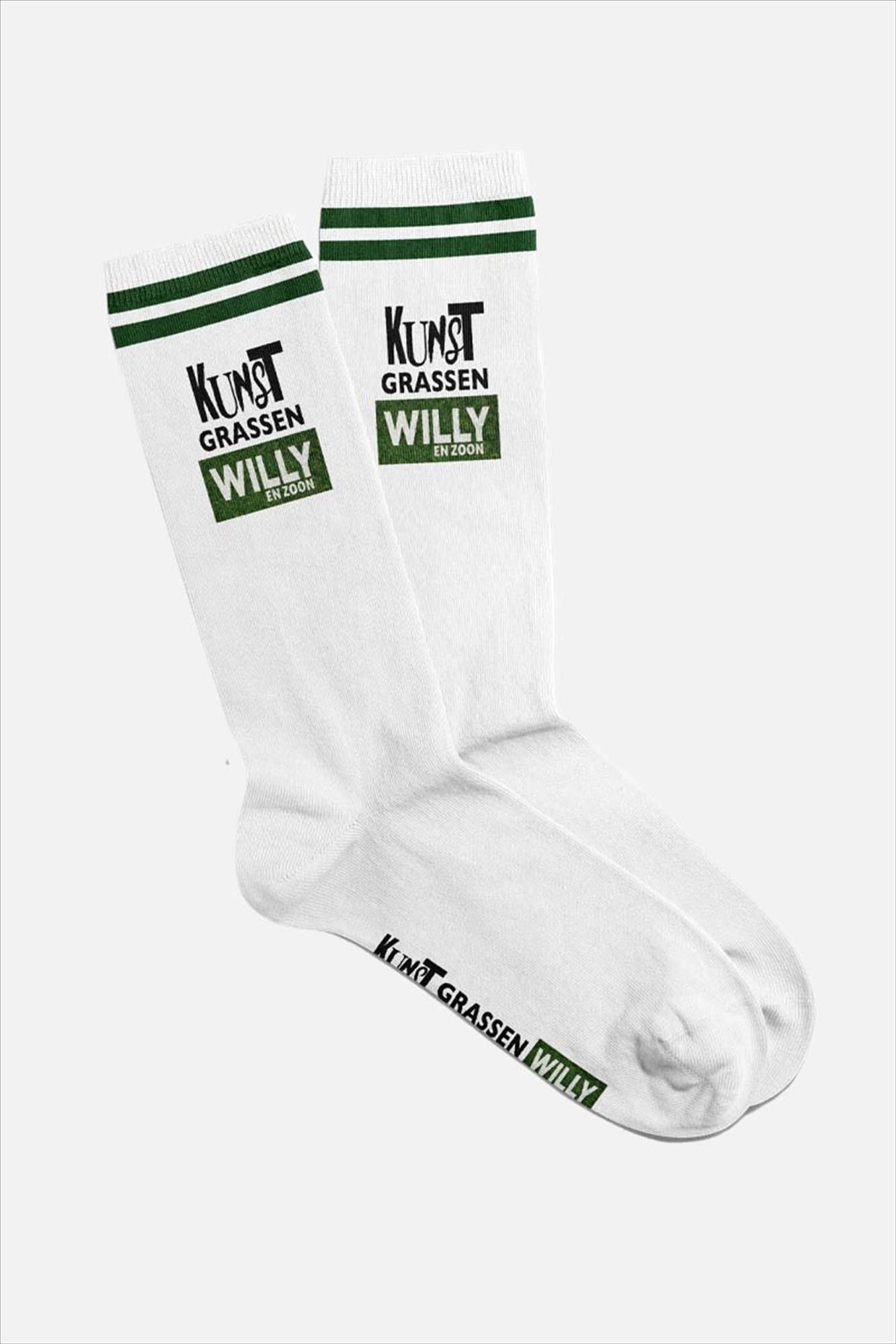 Brooklyn - Witte Nonkels Kunstgrassen Willy en zoon sokken
