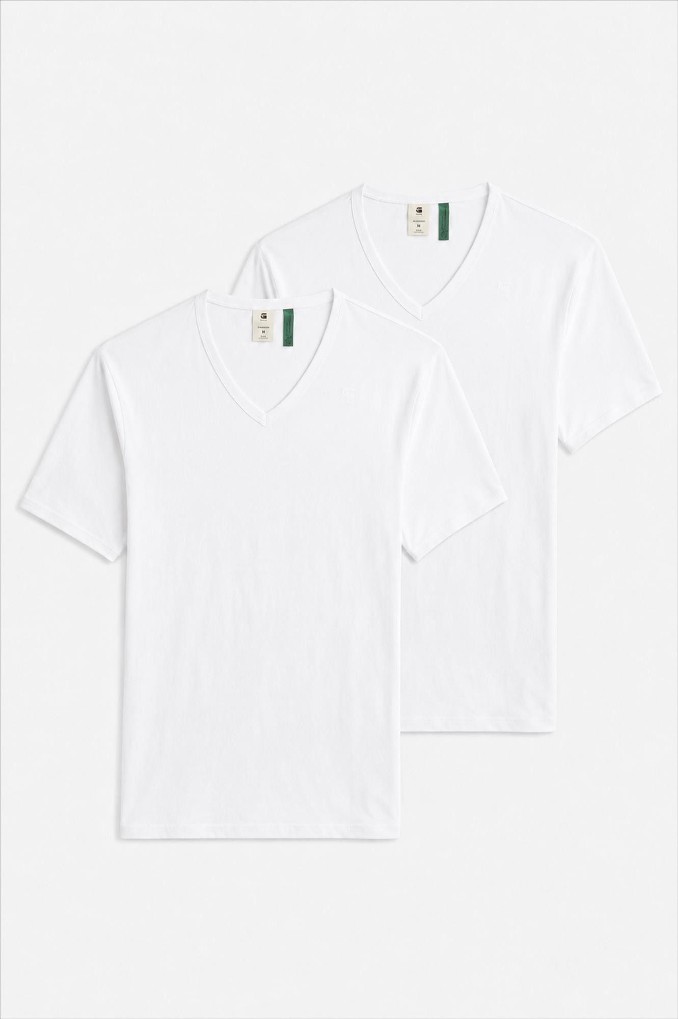 G-Star - Witte Basic V-Neck 2-pack T-shirt