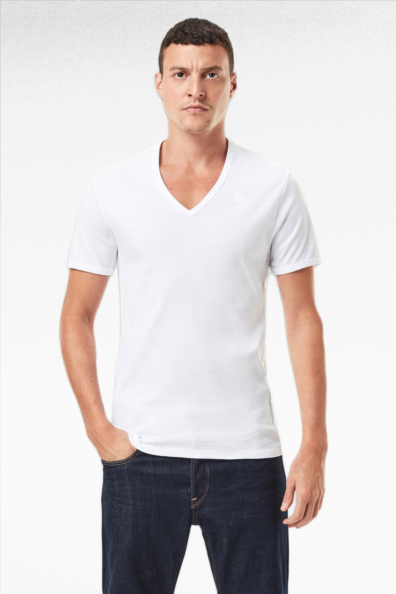 G-Star - Witte Basic V-Neck 2-pack T-shirt