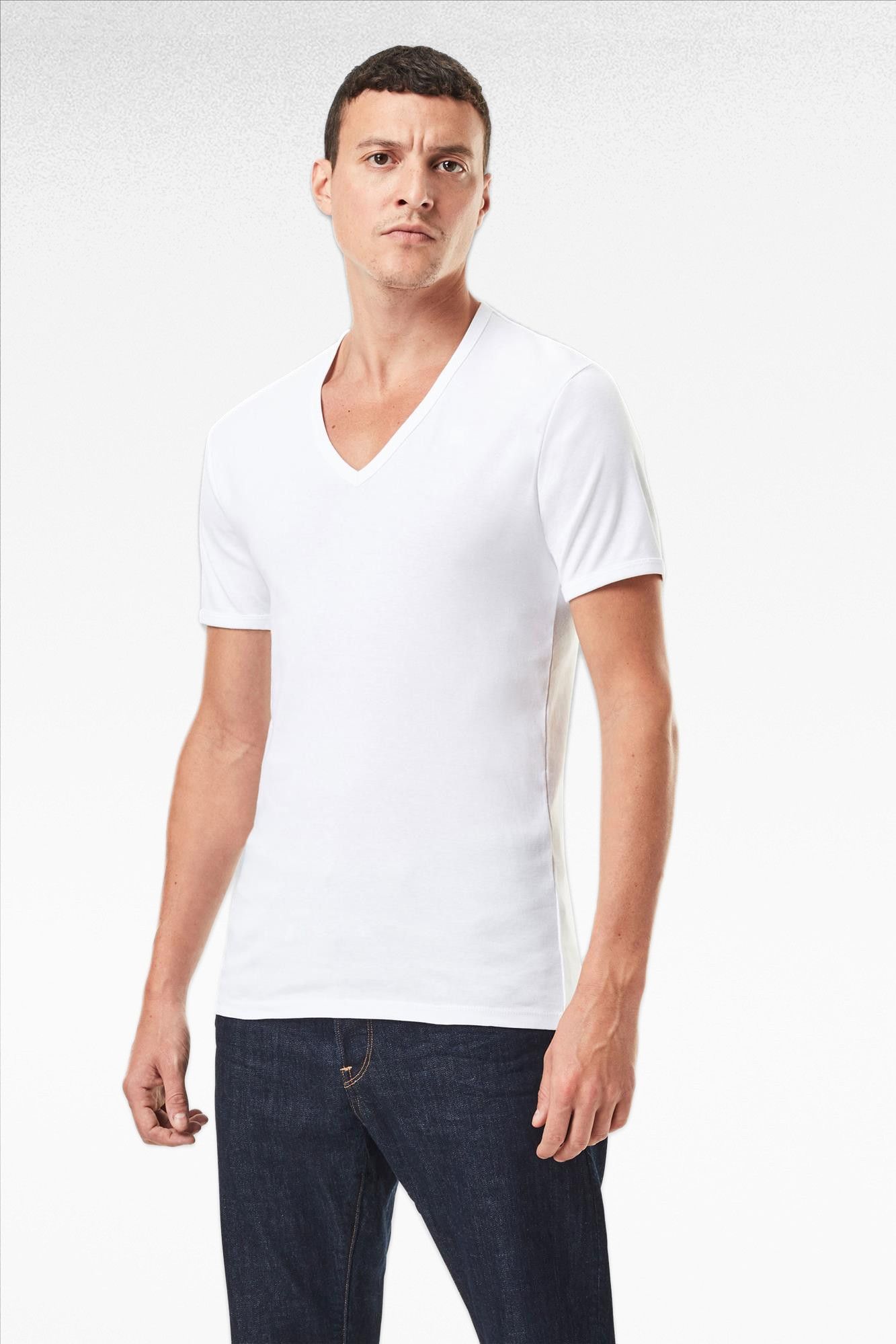 G-Star - Witte Basic V-Neck 2-pack T-shirt