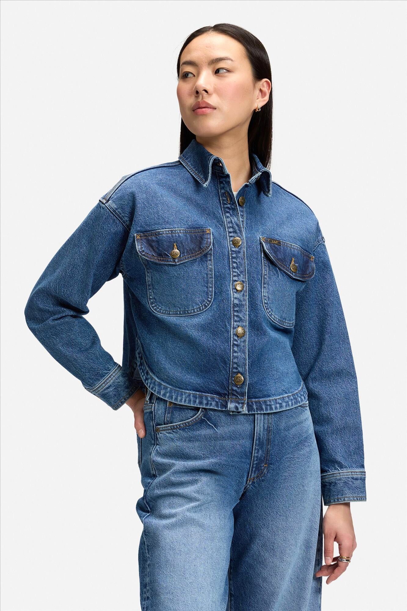 Lee - Blauwe Vintage Flap Pocket overshirt