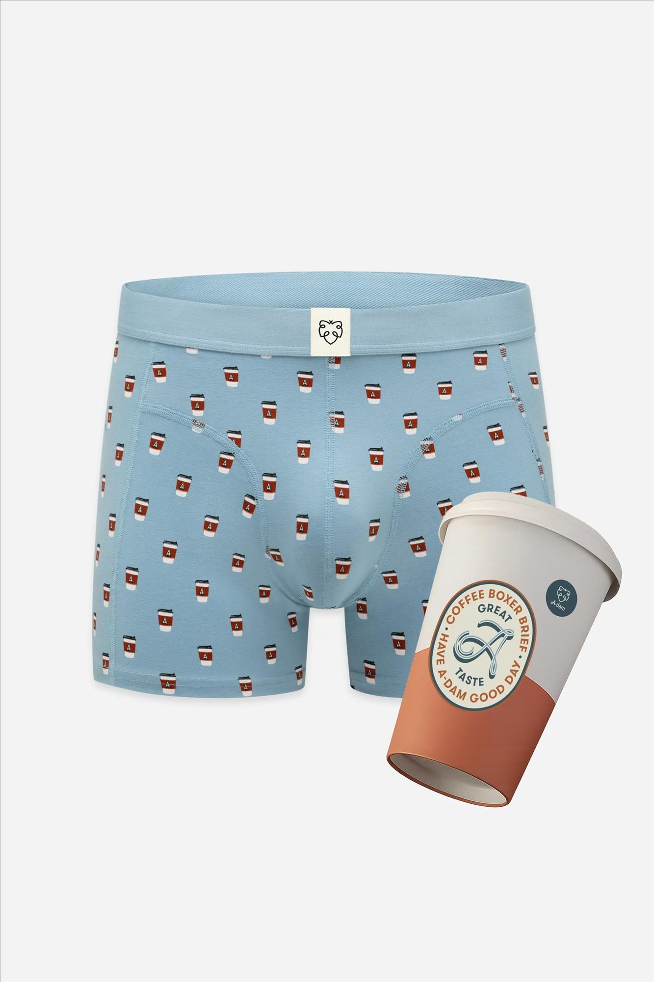 A'dam - Lichtblauwe Take Away Coffee giftbox boxershort