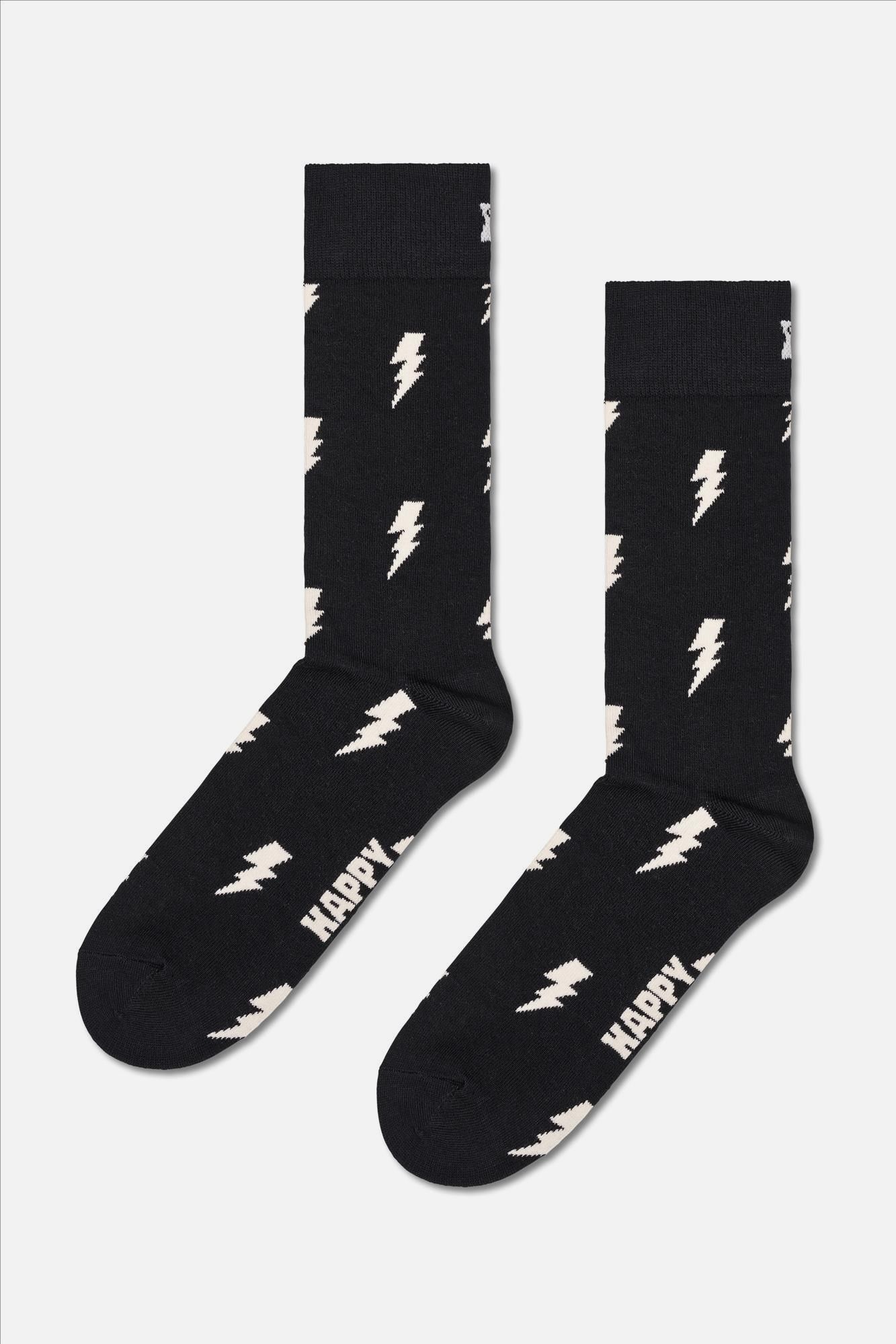 Happy Socks - Zwarte Flash sokken, maat: 36-40