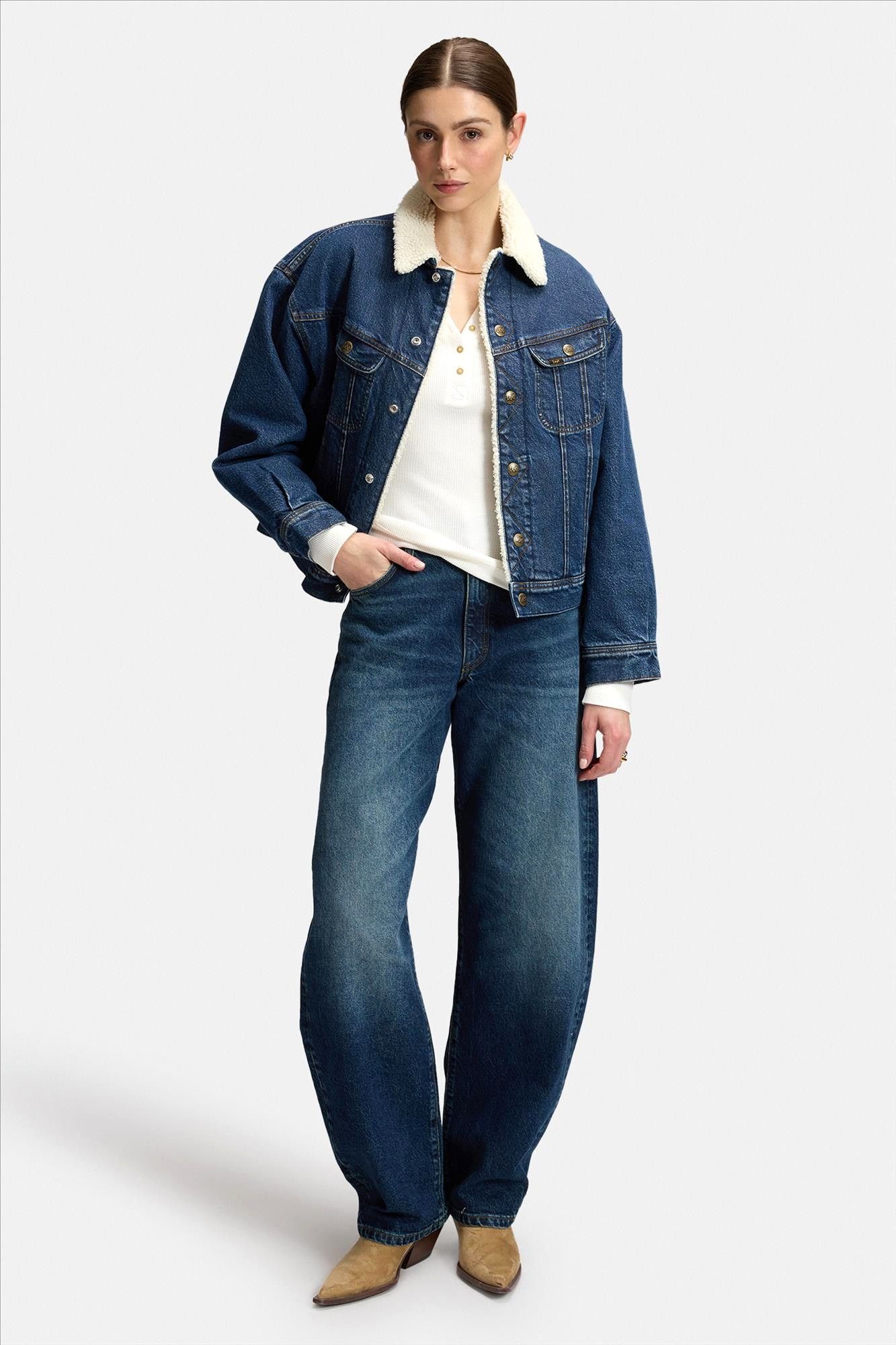 Lee - Donkerblauwe Balloon jeans