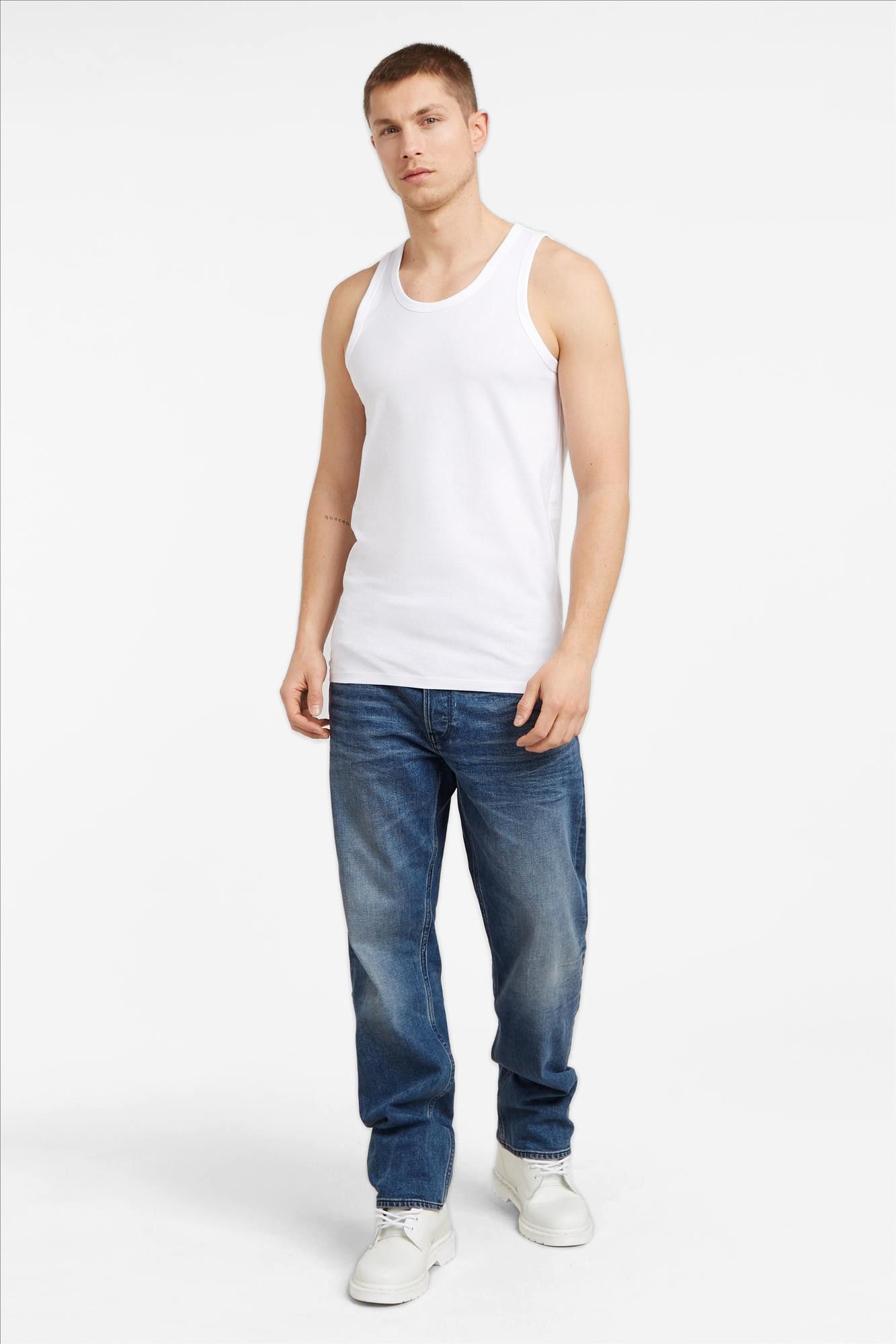 G-Star - Witte Basic 2-pack singlet