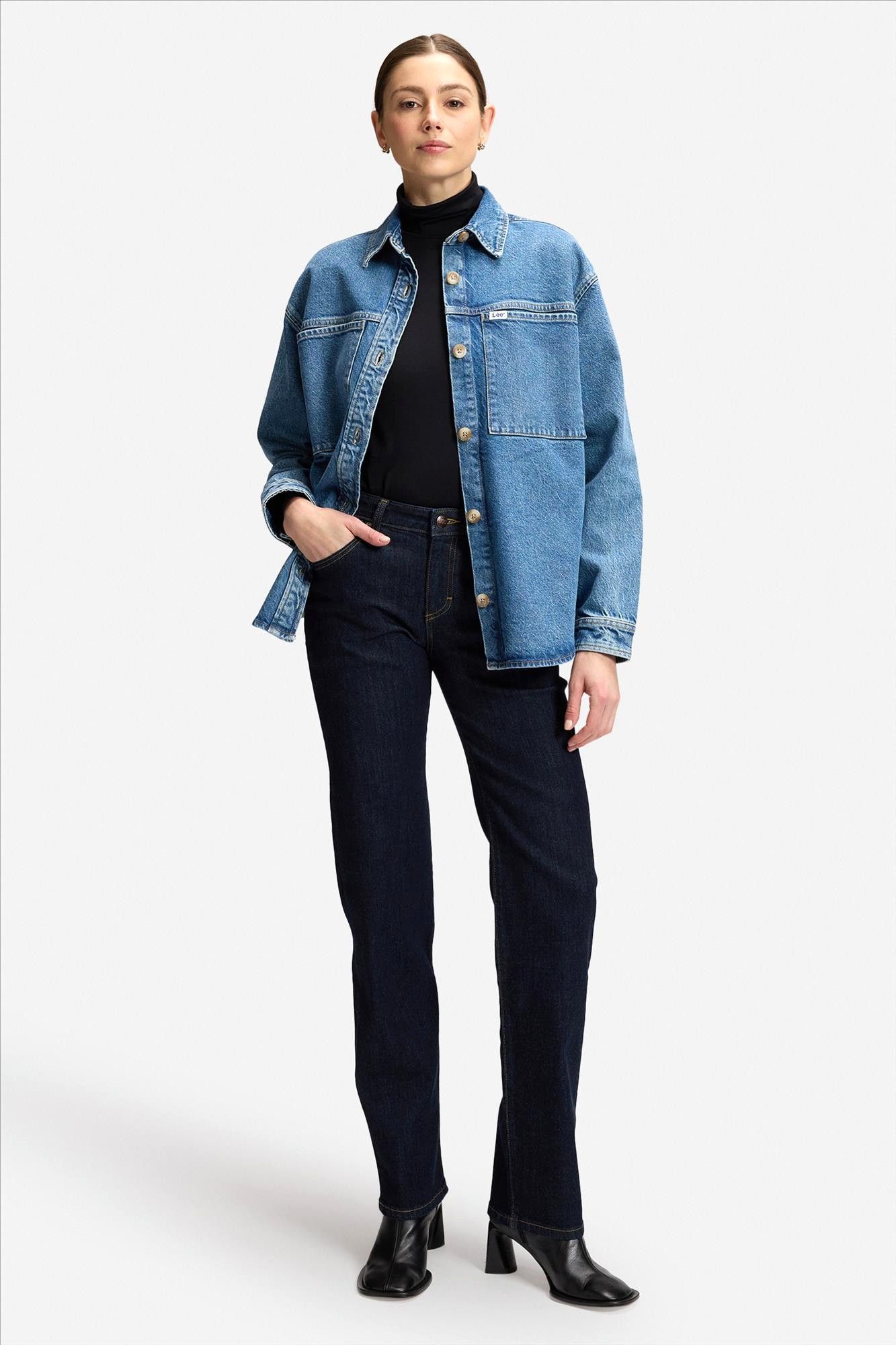 Lee - Donkerblauwe London regualr straight jeans