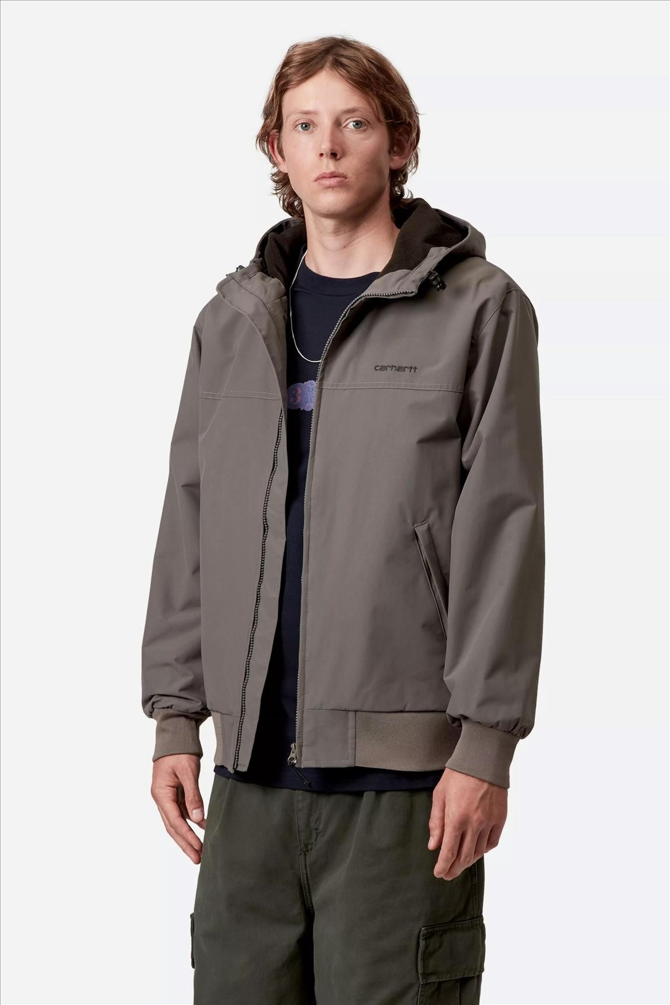 Carhartt WIP - Grijze Hooded Sail jacket