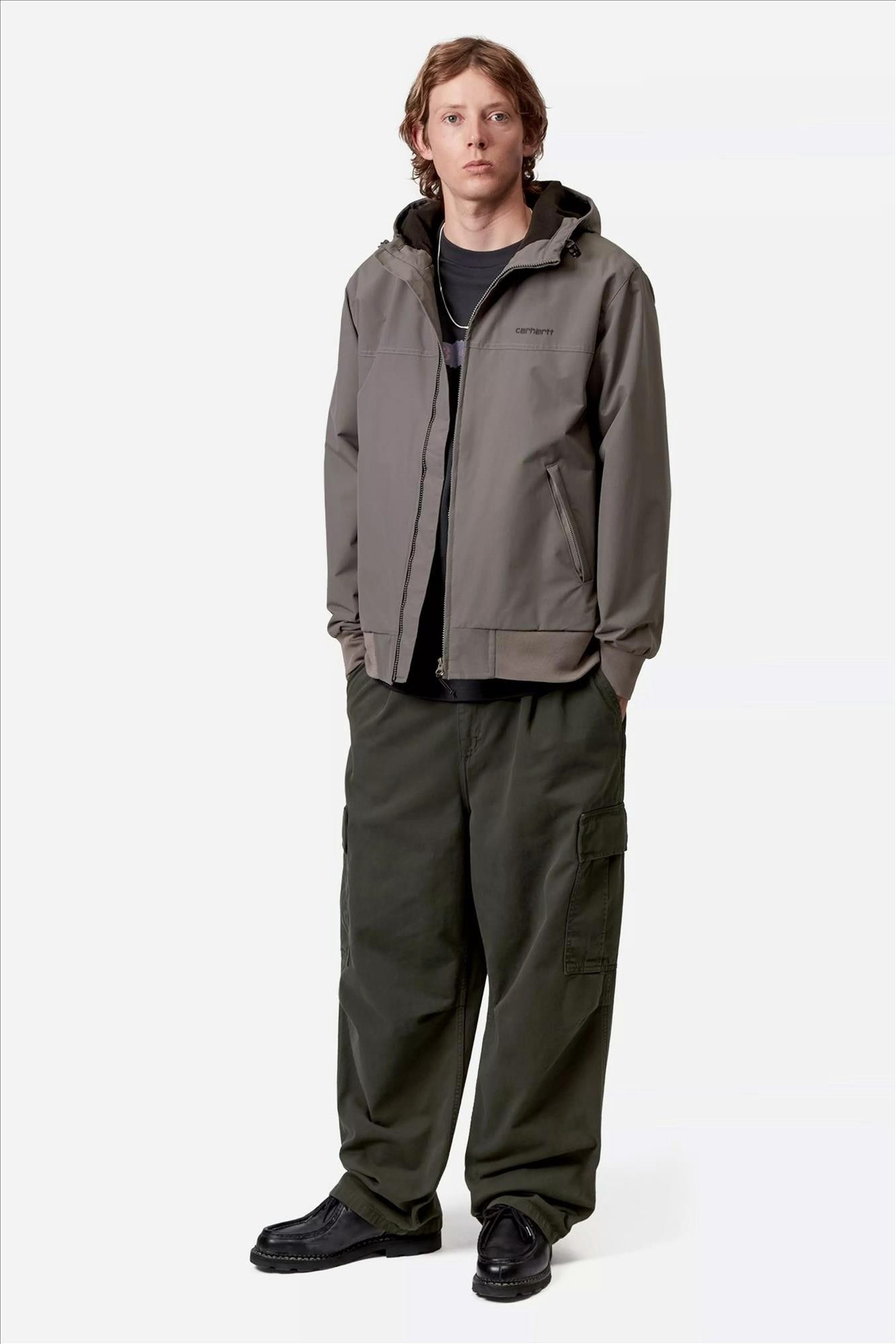Carhartt WIP - Grijze Hooded Sail jacket