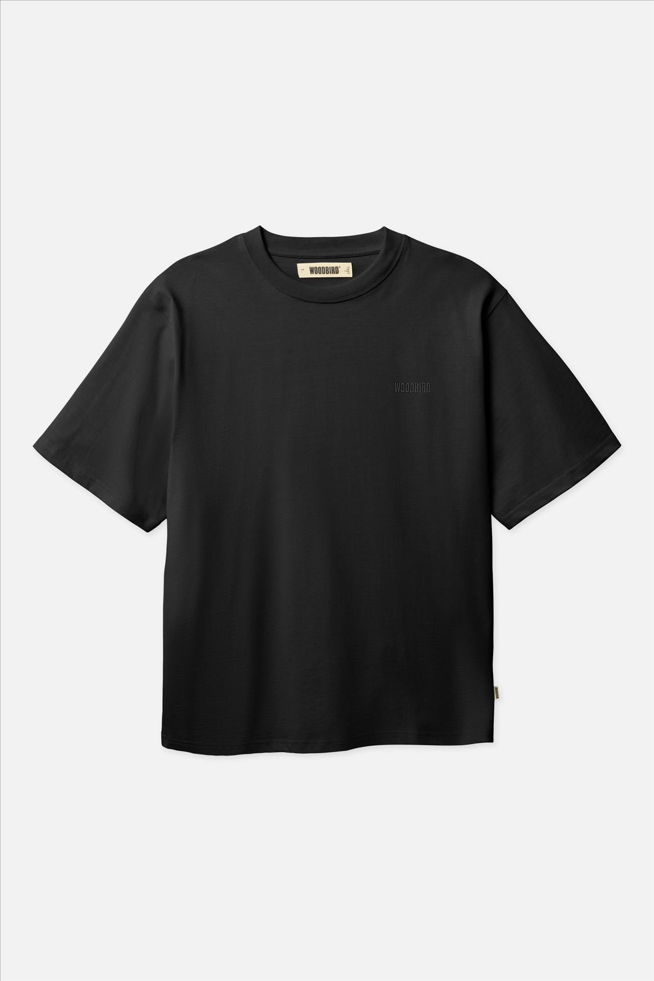 WOODBIRD - Zwarte Baine Base T-shirt
