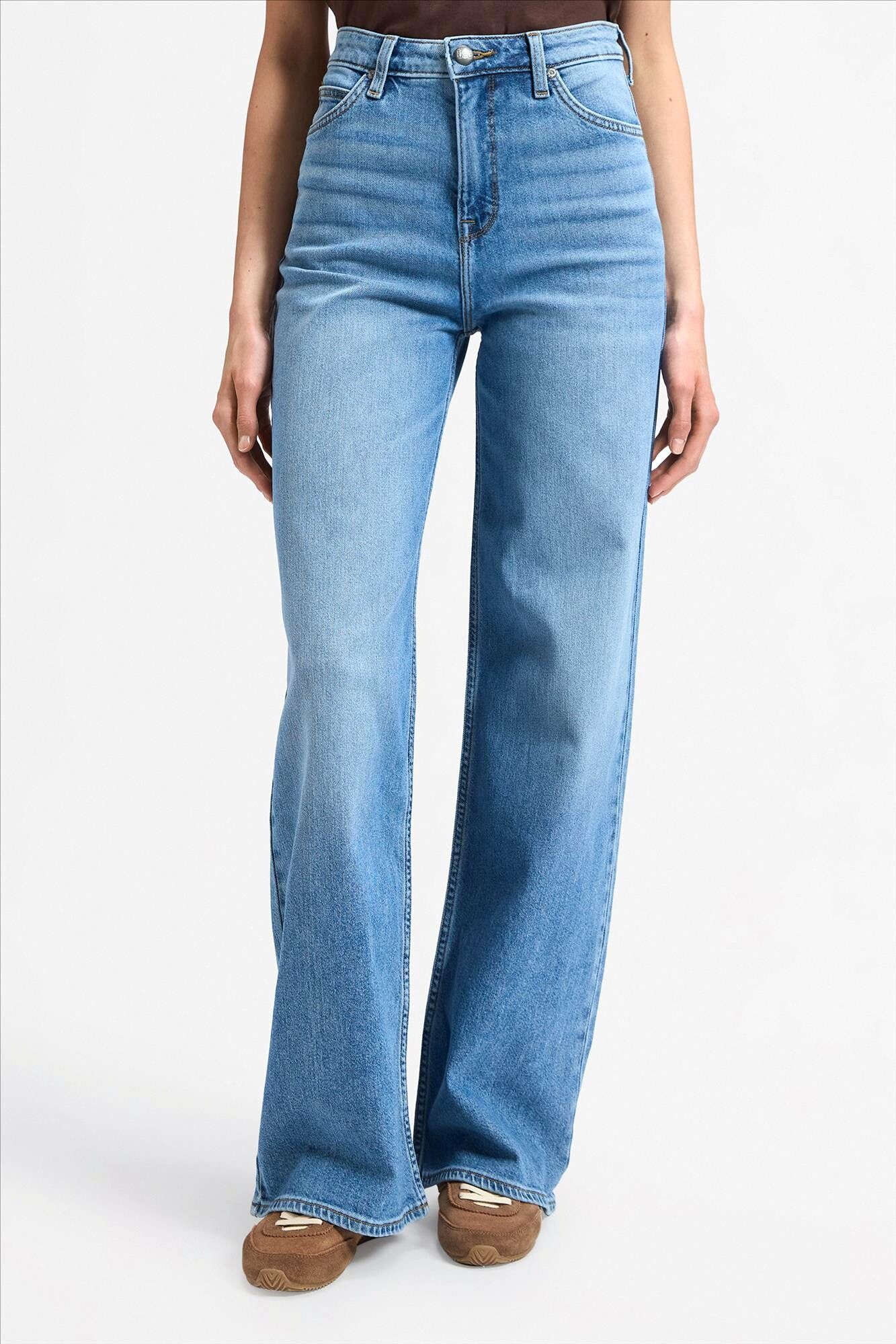Lee - Blauwe Budding Stella wide jeans