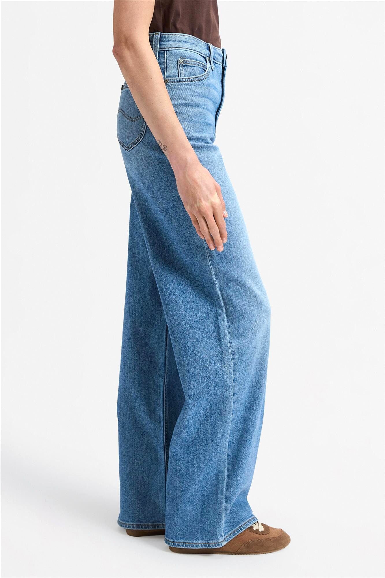 Lee - Blauwe Budding Stella wide jeans