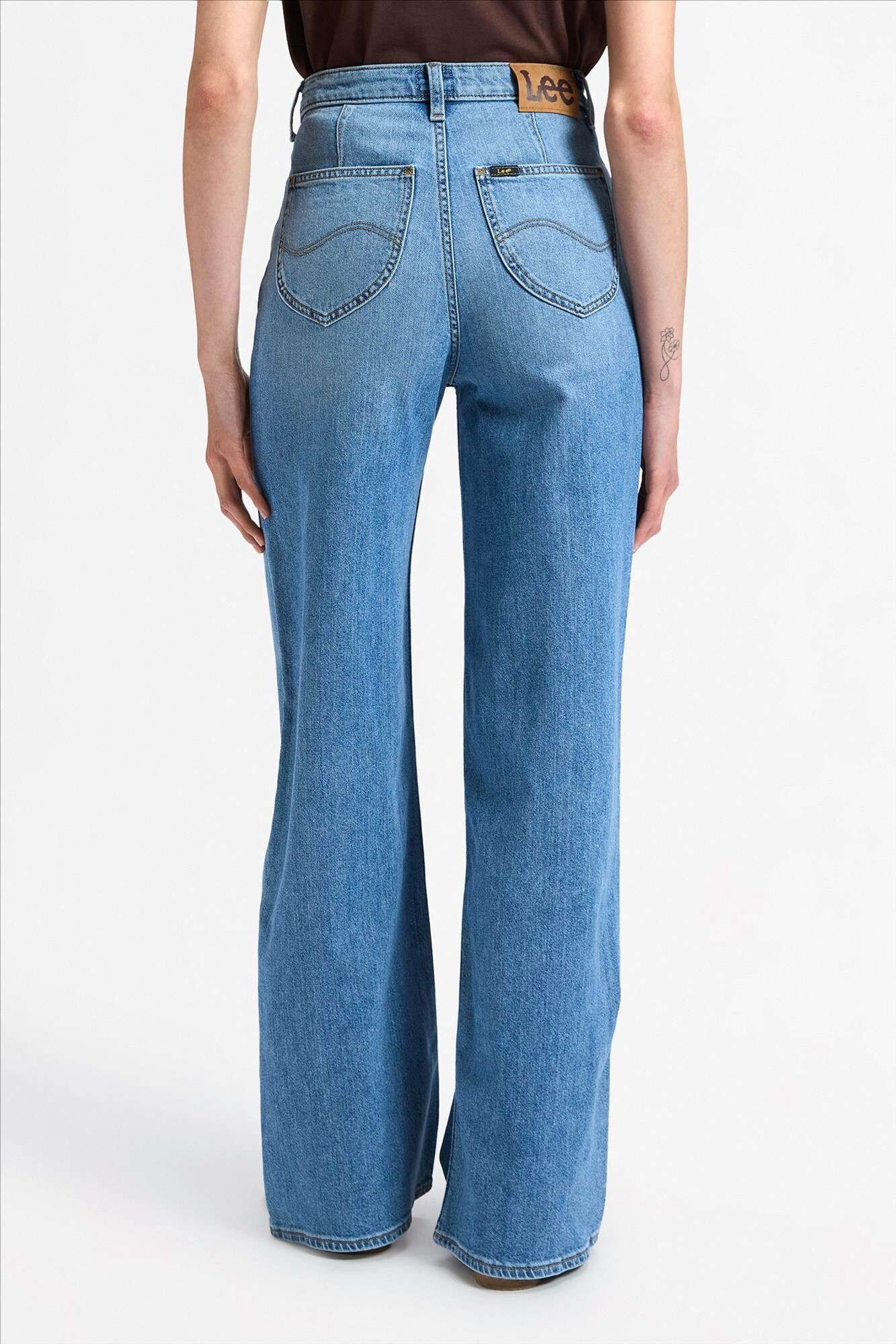 Lee - Blauwe Budding Stella wide jeans