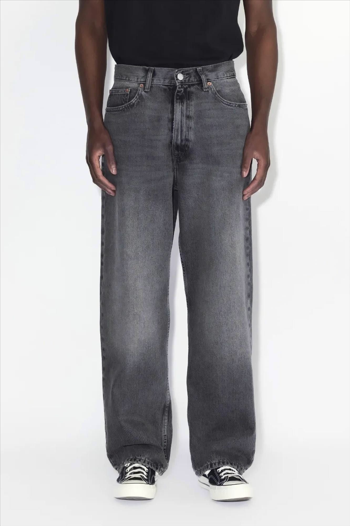 Dr. Denim - Donkergrijze Omar wide straight jeans