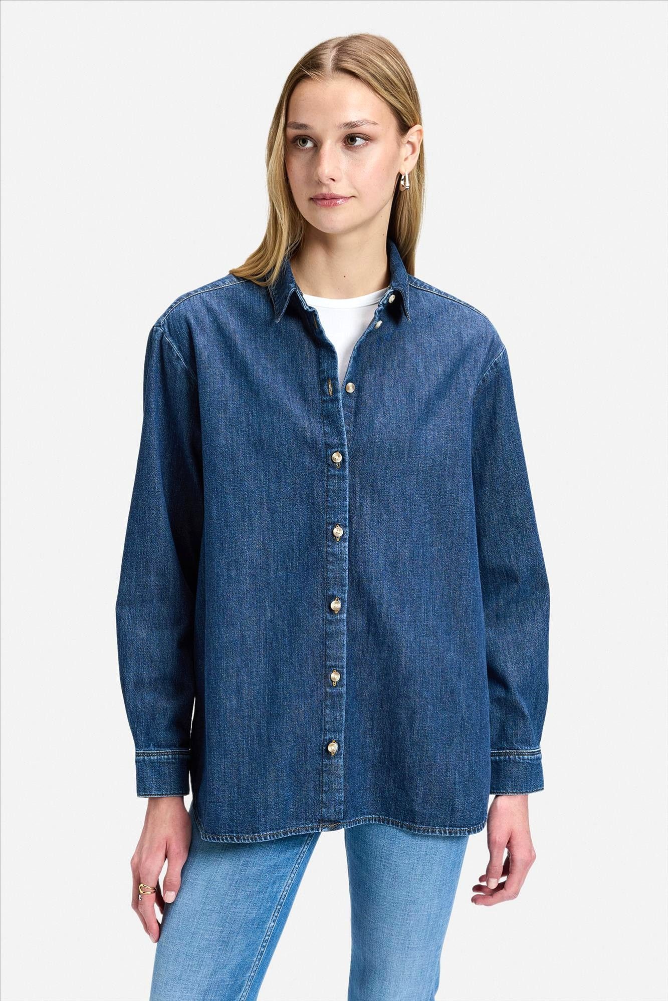 Lee - Donkerblauw Boyfriends jeanshemd