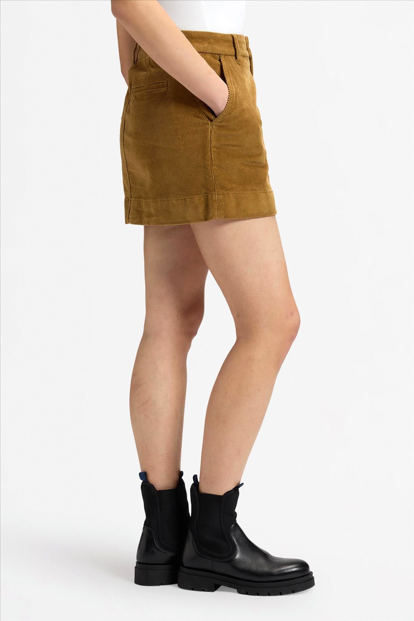 Lee - Bruine Regular Corduroy Mini rok