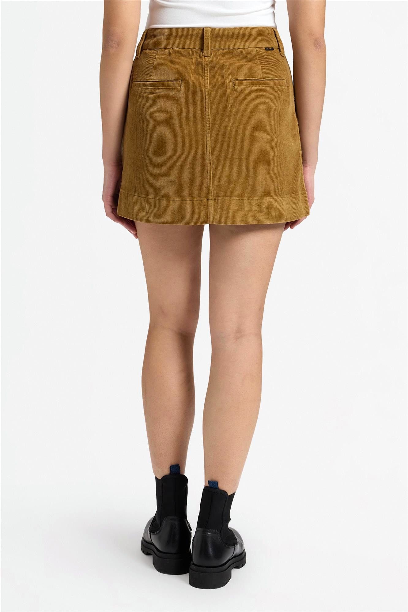 Lee - Bruine Regular Corduroy Mini rok