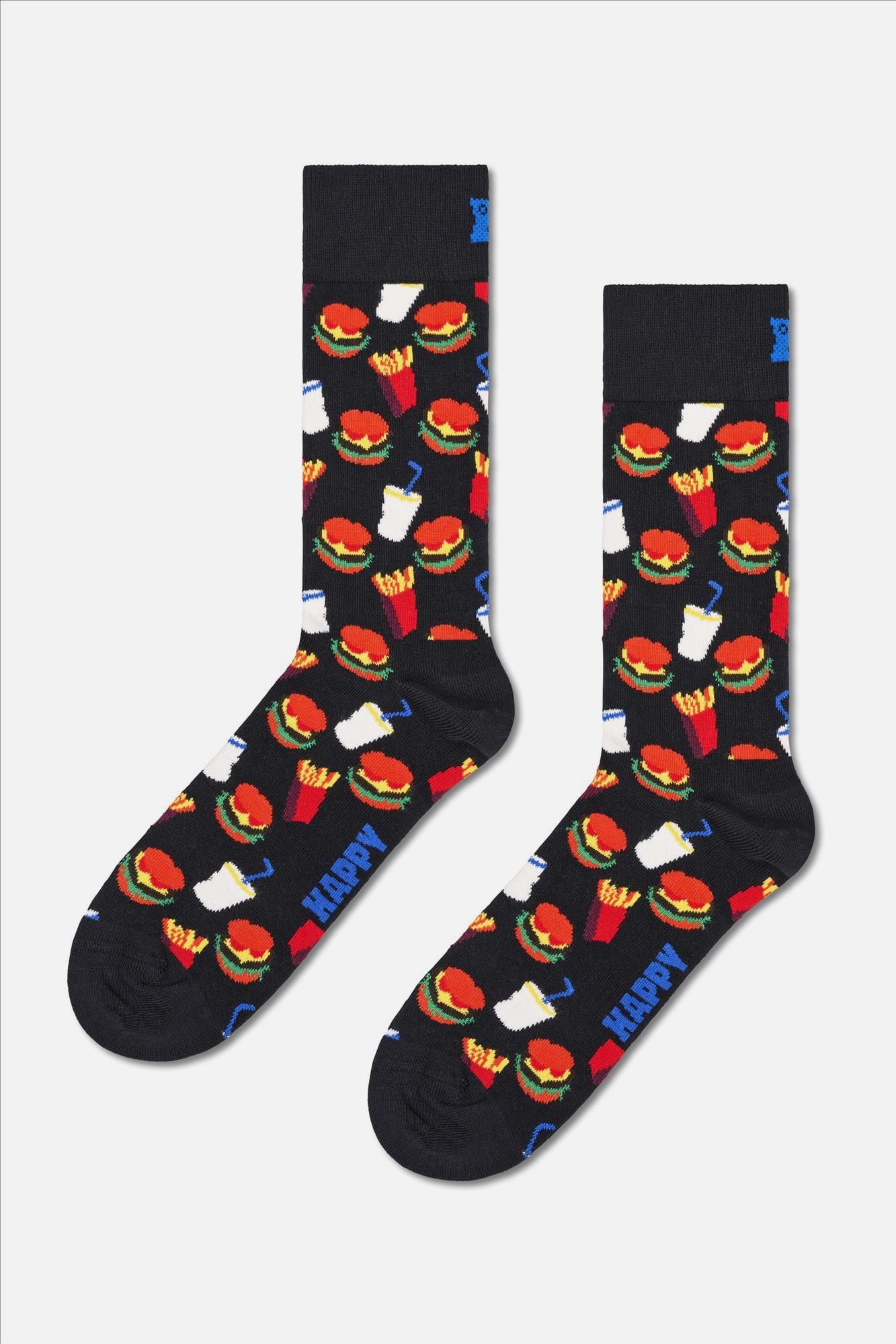 Happy Socks - Zwarte Hamburger sokken maat 41-46