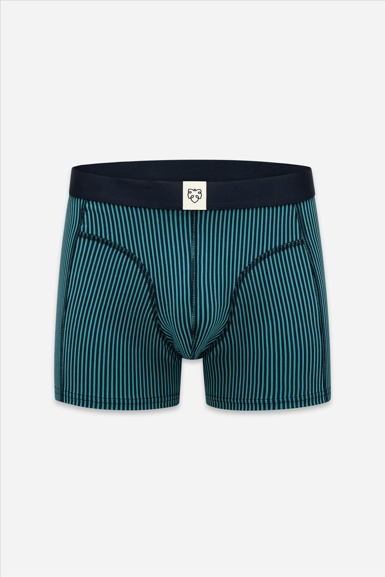 A'dam - Donkerblauw-Petrol Stripe boxershort