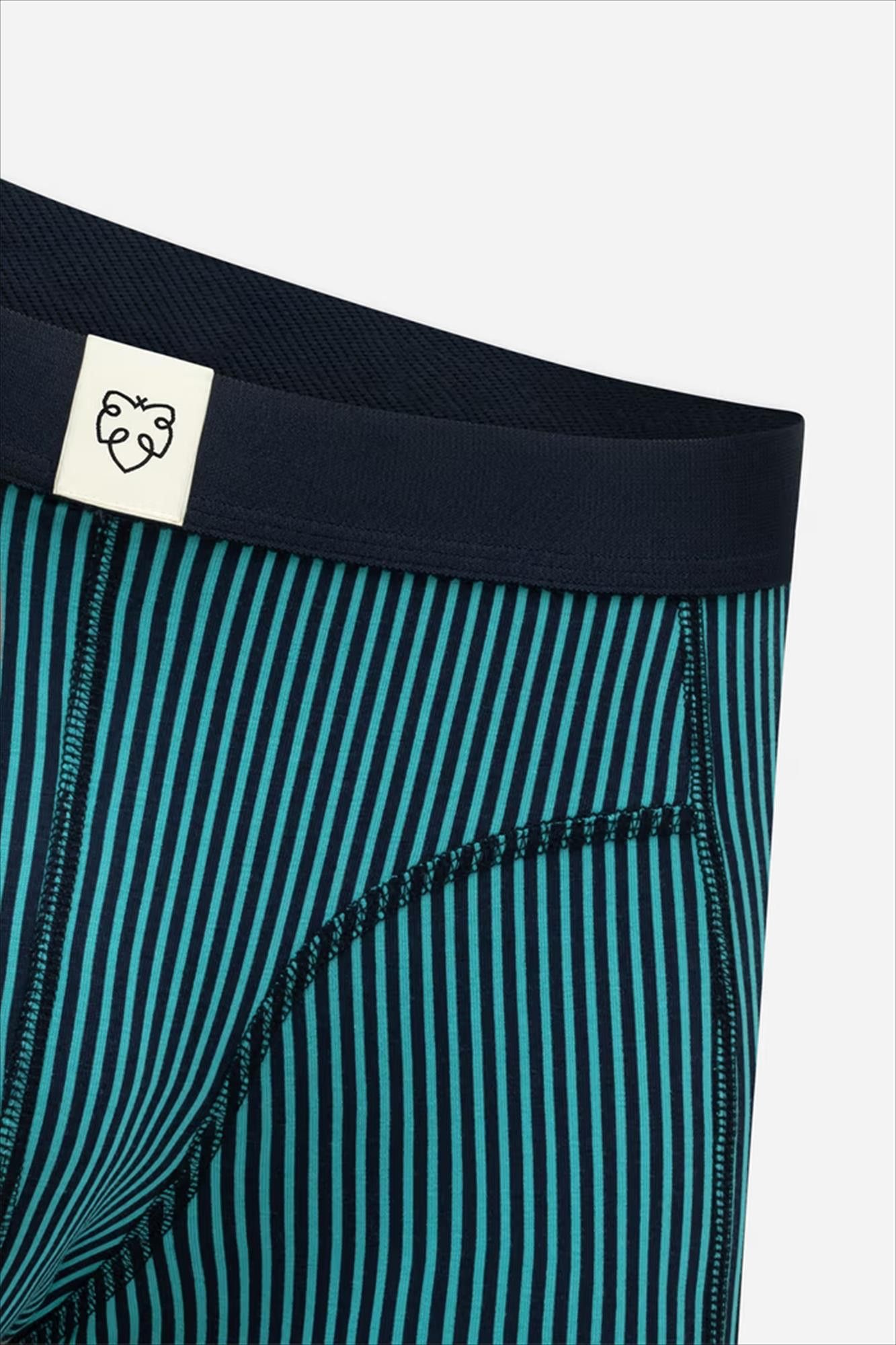 A'dam - Donkerblauw-Petrol Stripe boxershort