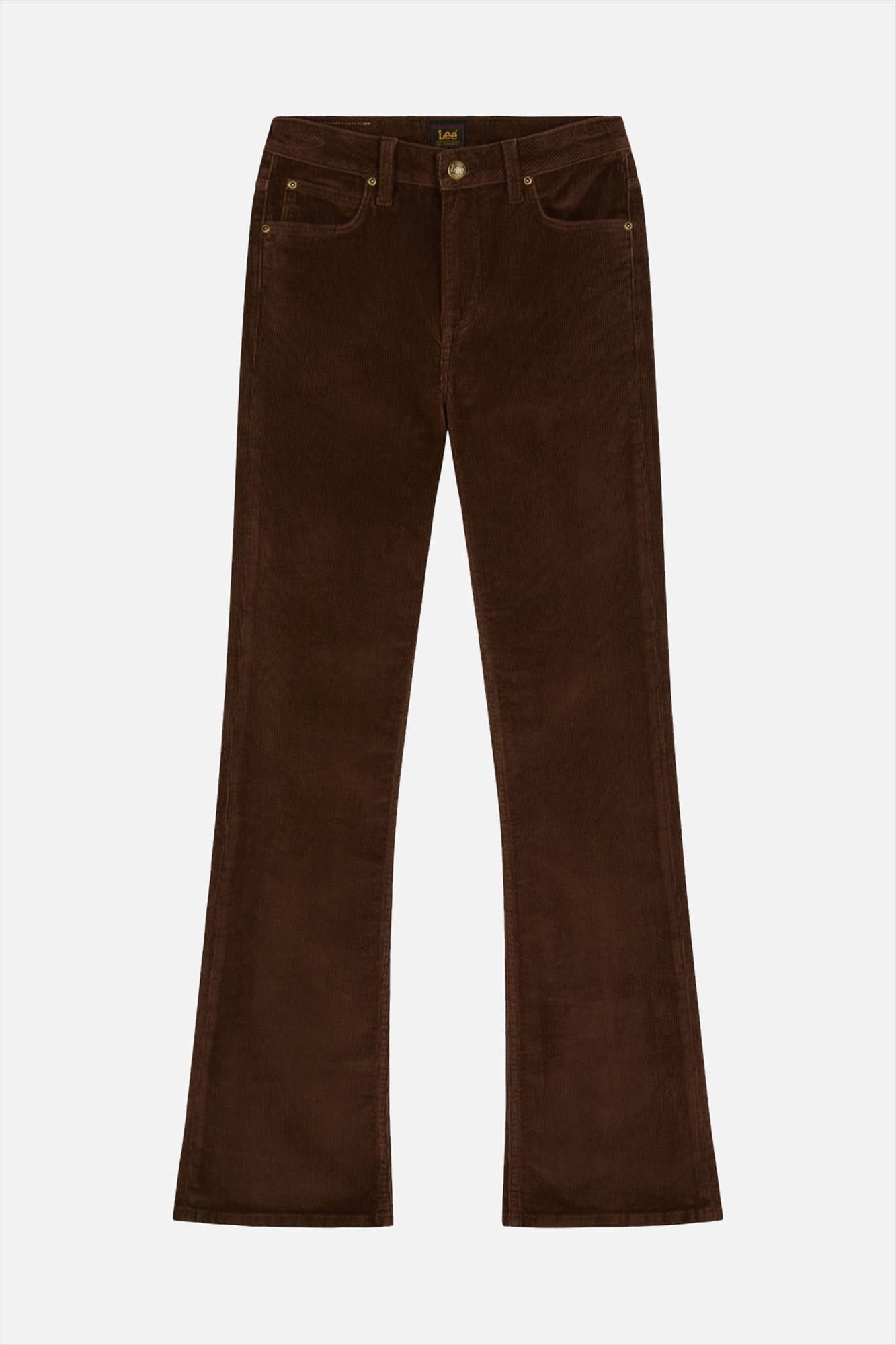 Lee - Donkerbruine Breese Corduroy bootcut broek