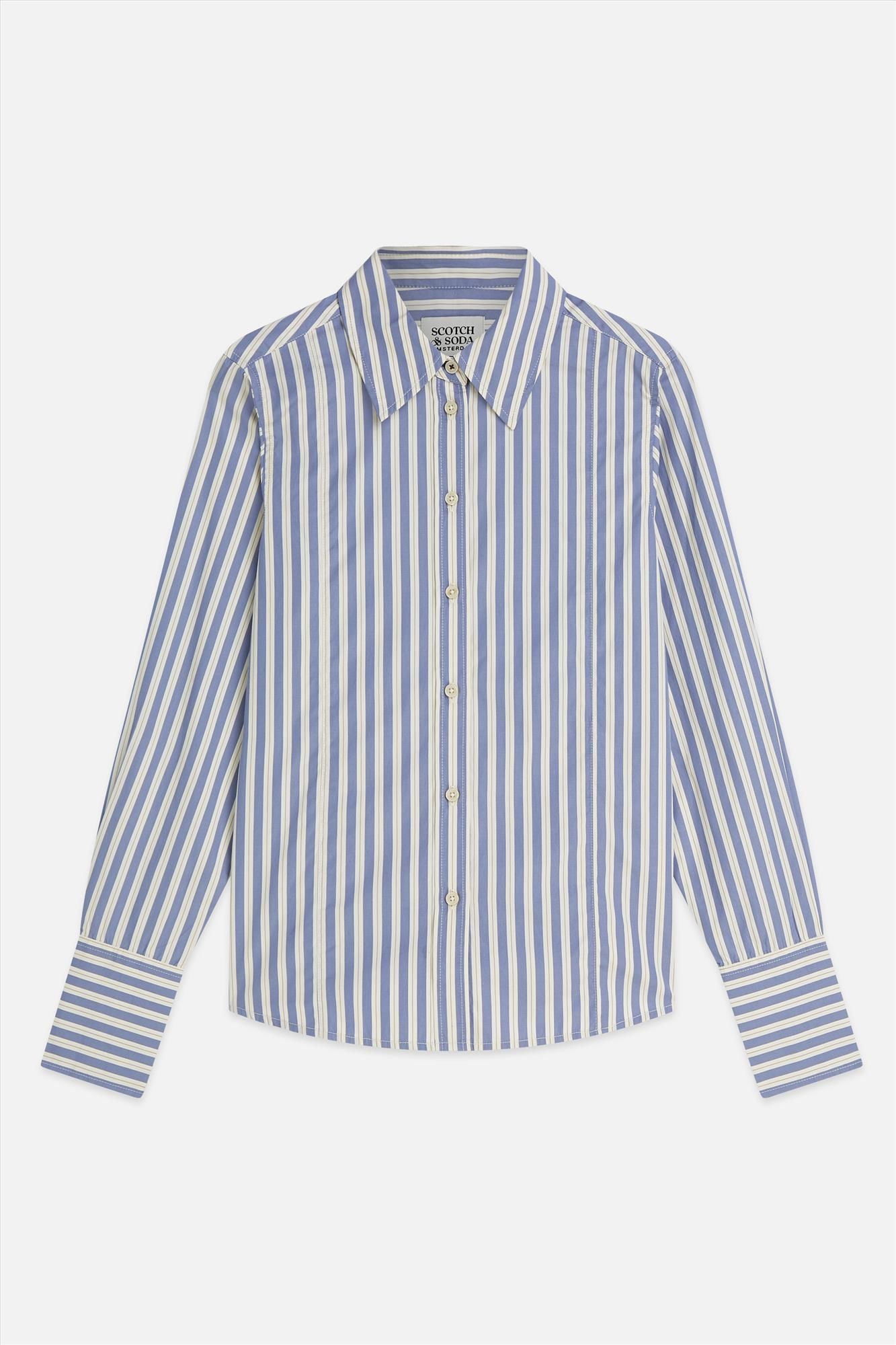 Scotch & Soda - LIchtblauw Gestreept hemd