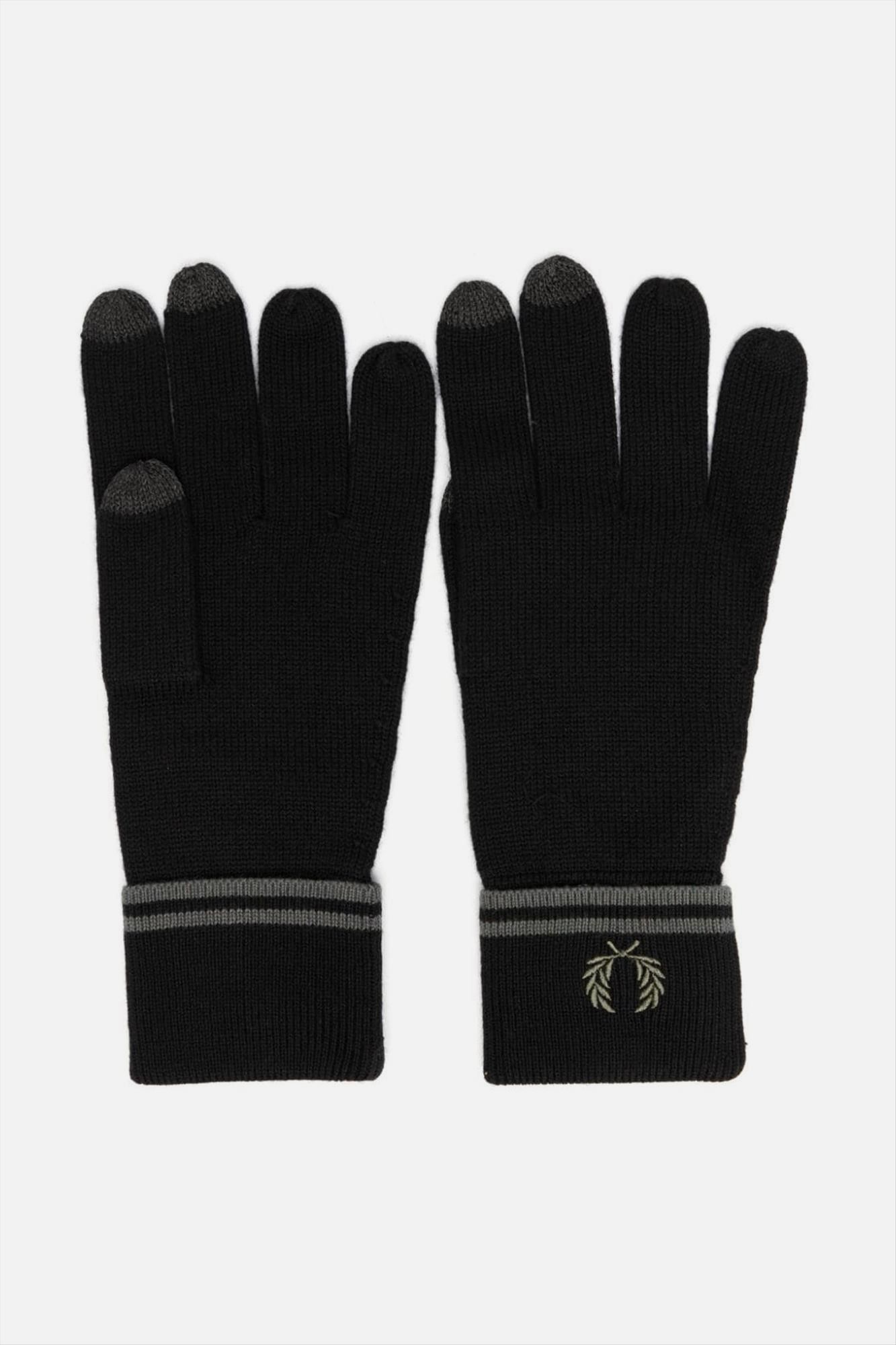 Fred Perry - Zwarte Twin Tipped handschoenen