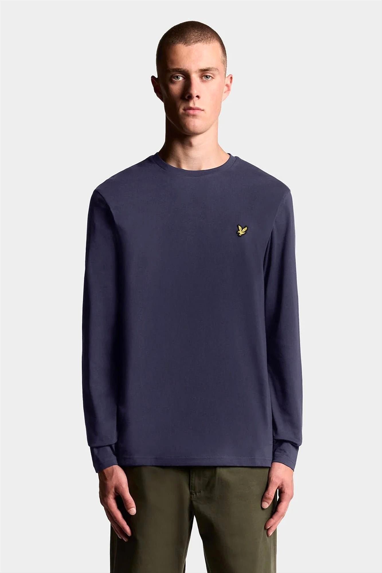 Lyle & Scott - Donkerblauwe Plain longsleeve