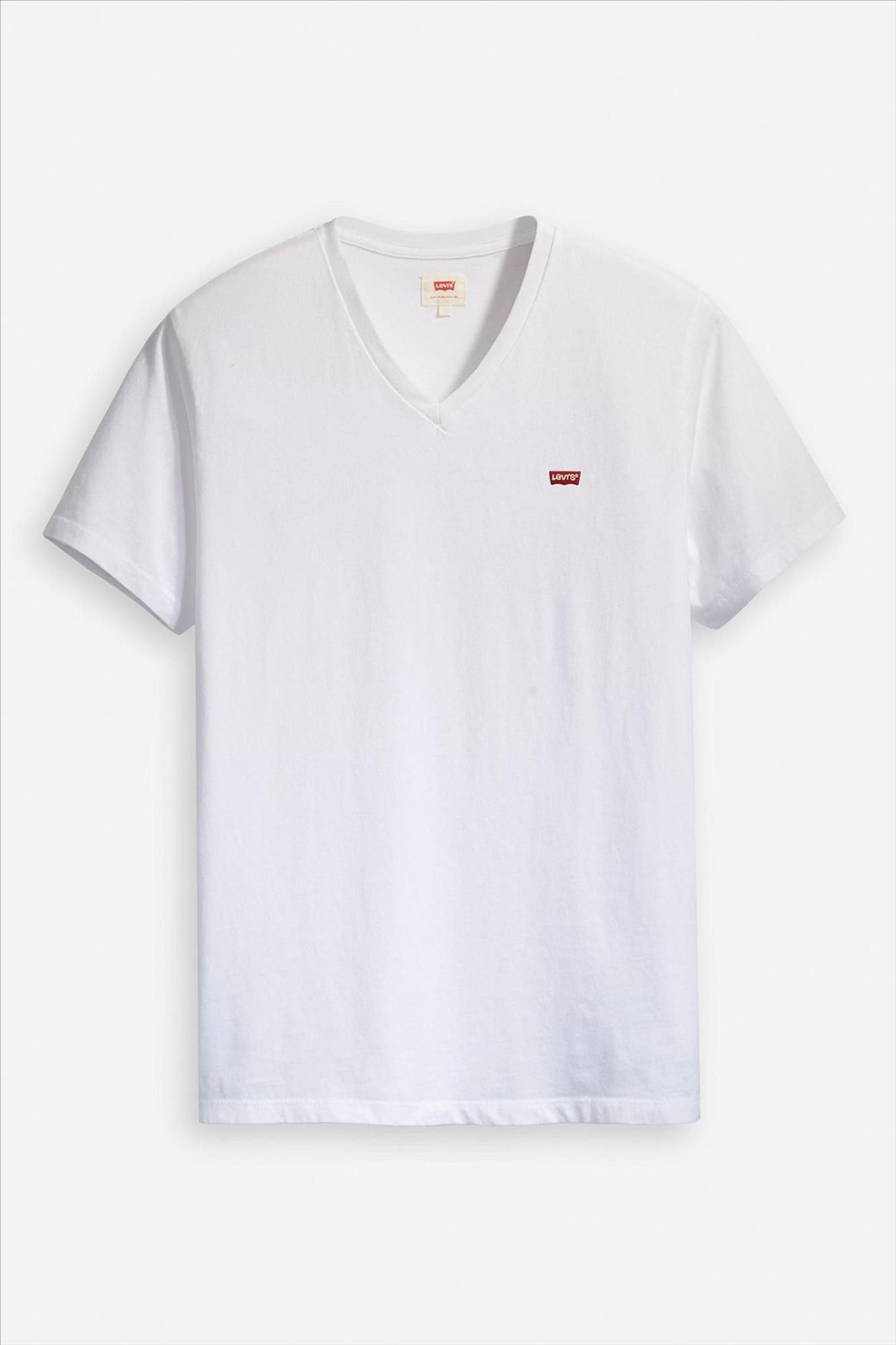 Levi's - Witte Batwing Logo T-shirt met V-hals