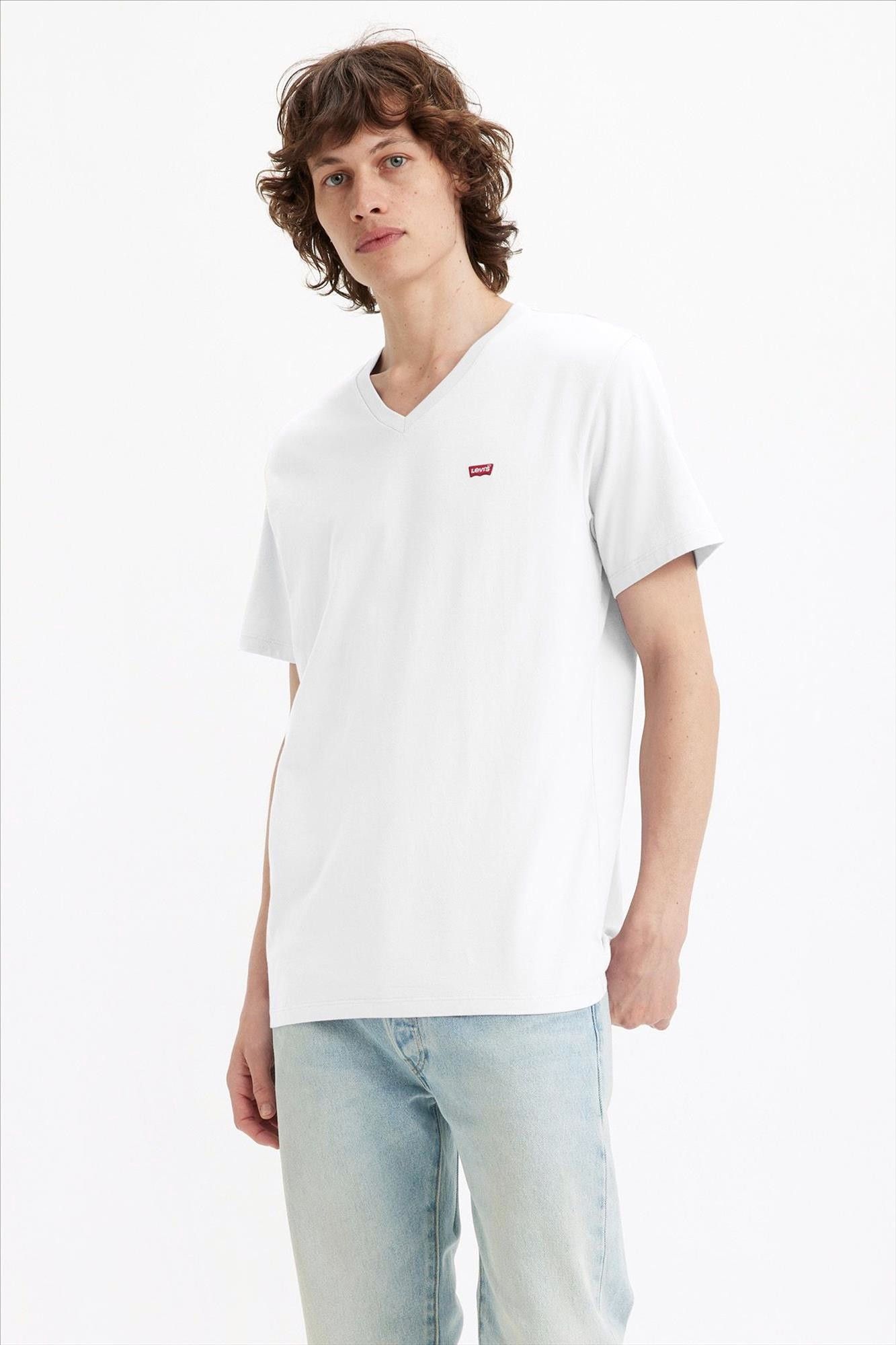 Levi's - Witte Batwing Logo T-shirt met V-hals