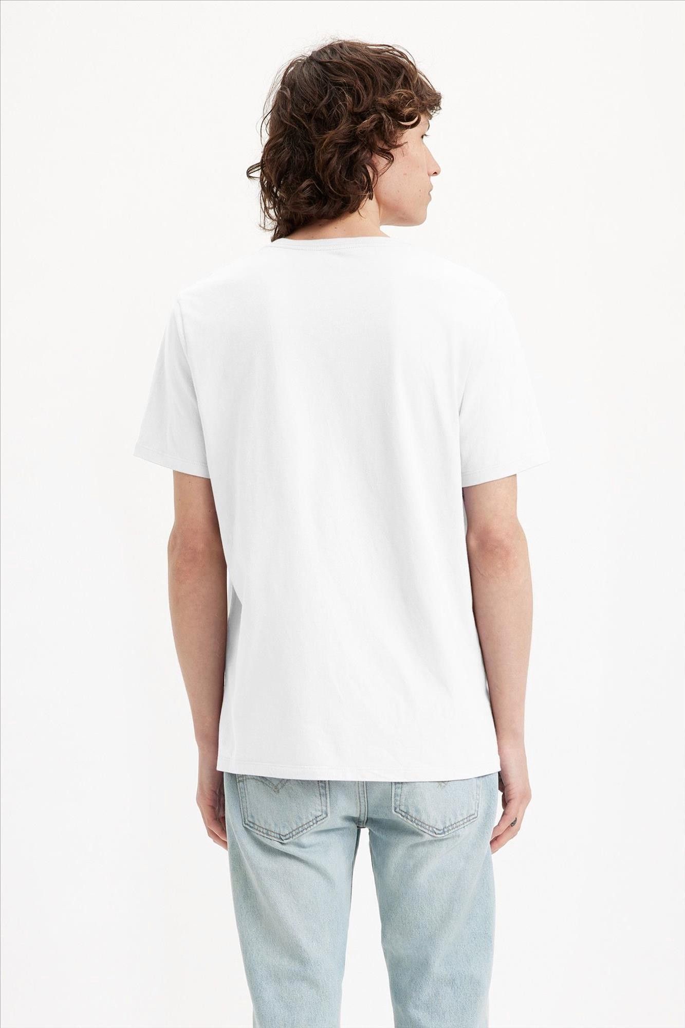 Levi's - Witte Batwing Logo T-shirt met V-hals