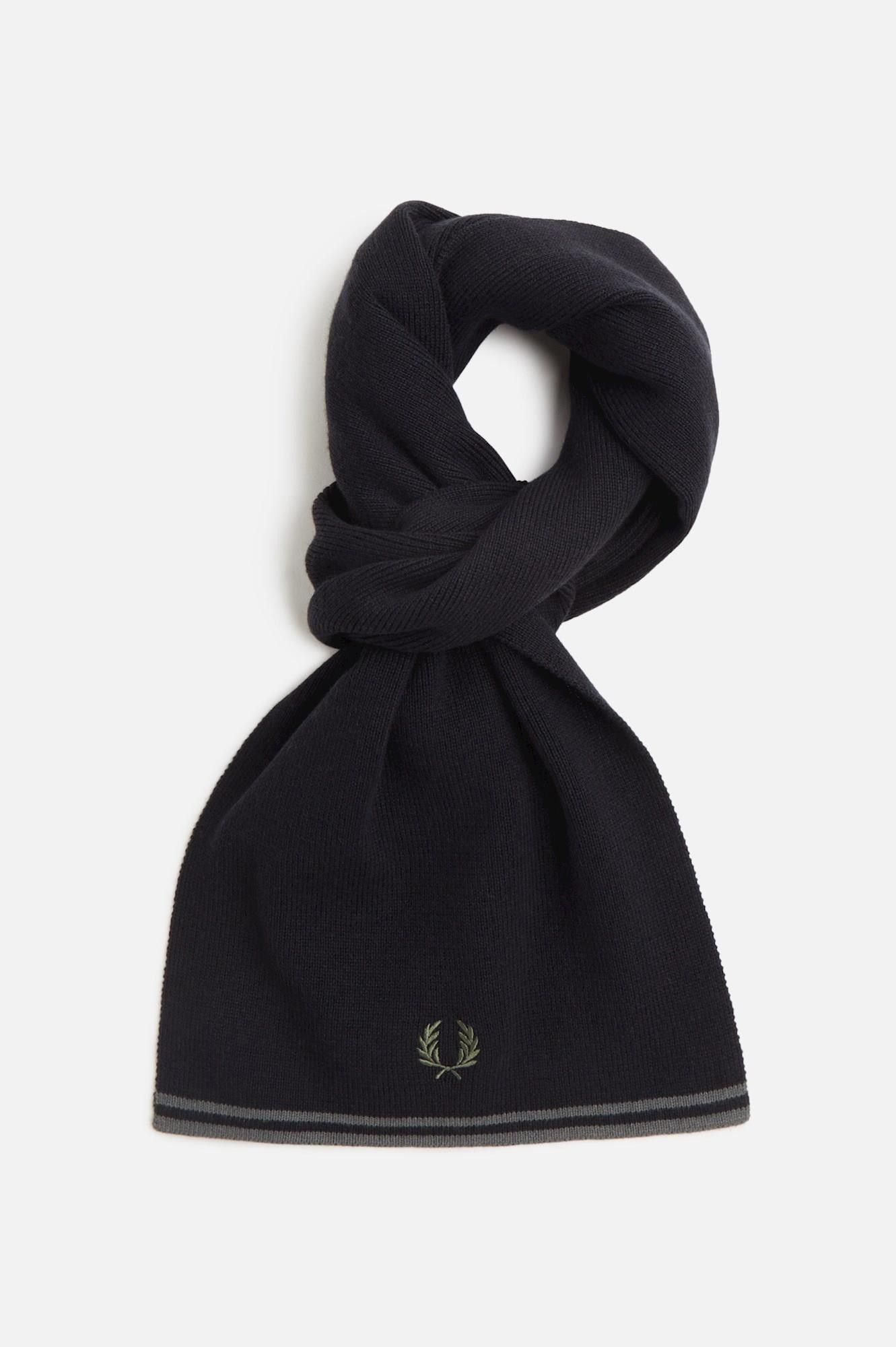 Fred Perry - Zwarte Twin Tipped sjaal
