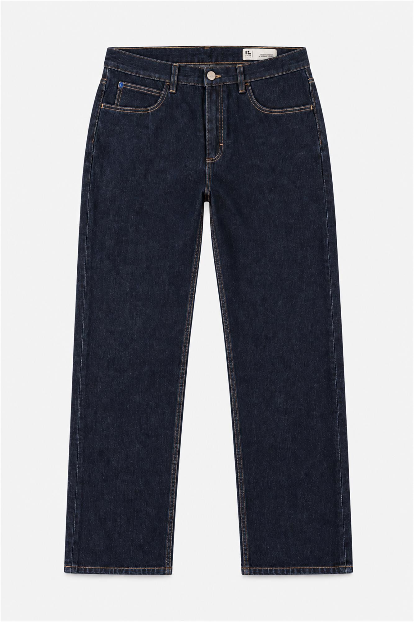 Twelve Ounce - Donkerblauwe Rinsed Selva straight jeans