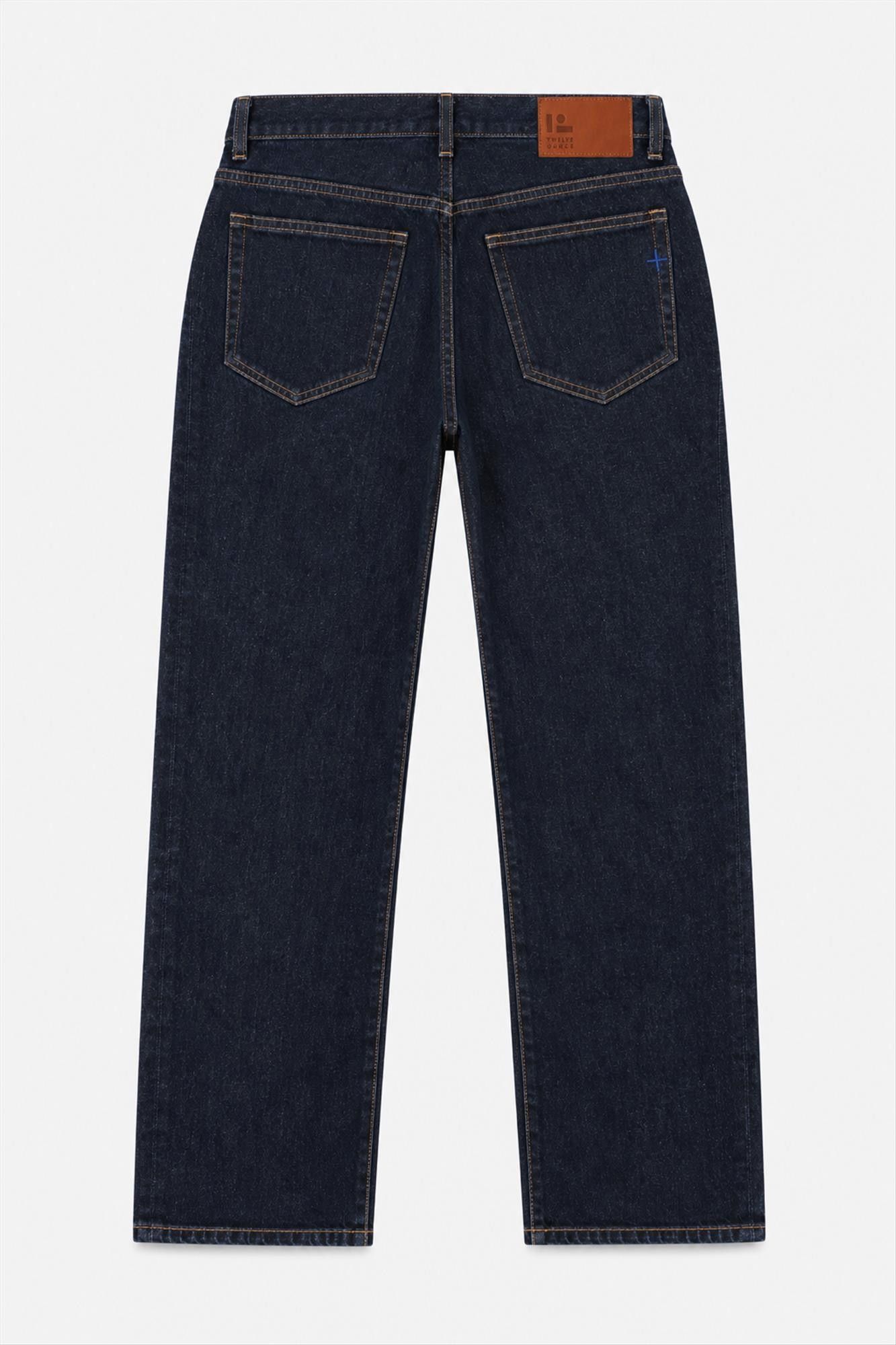 Twelve Ounce - Donkerblauwe Rinsed Selva straight jeans