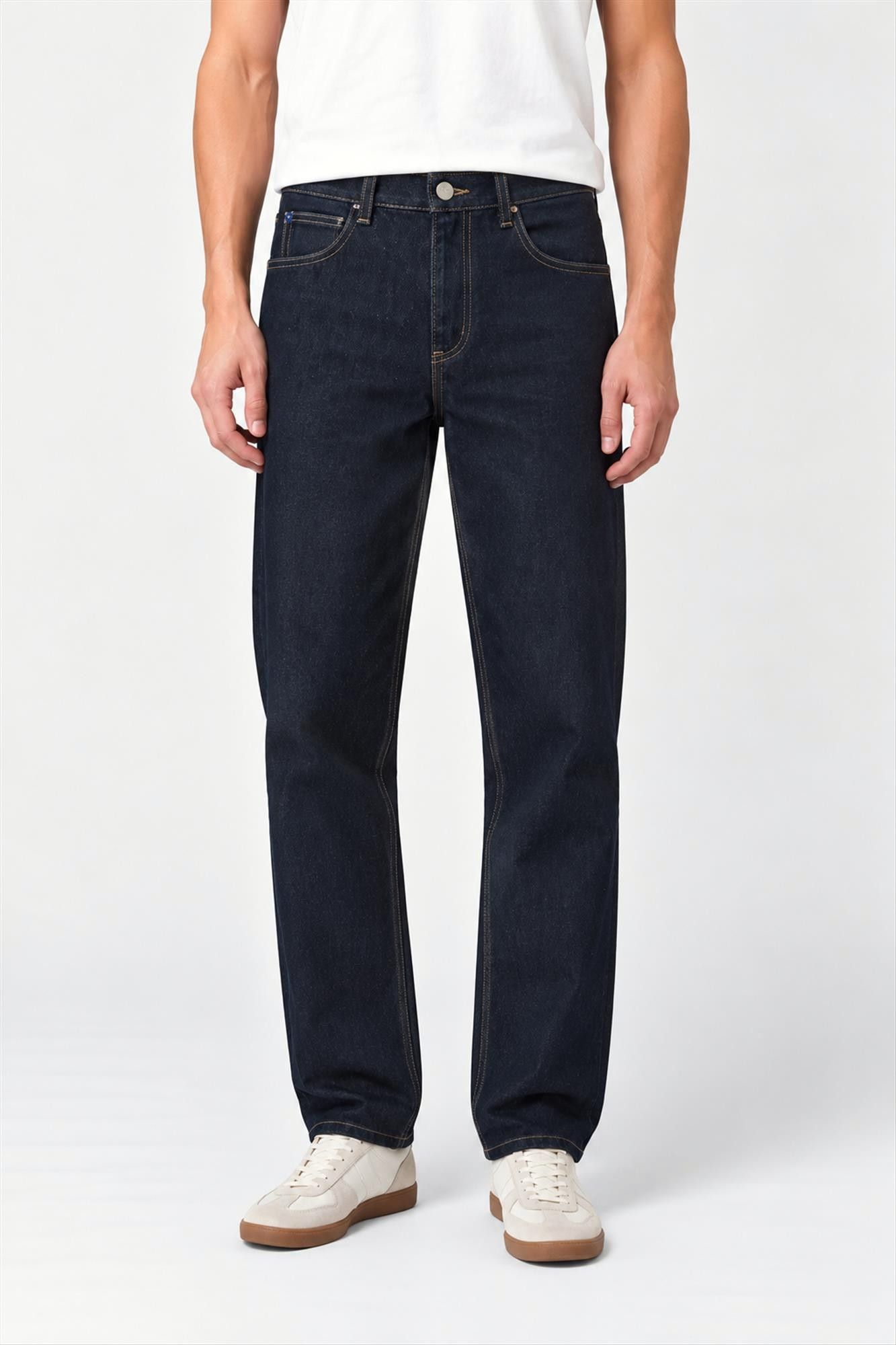 Twelve Ounce - Donkerblauwe Rinsed Selva straight jeans
