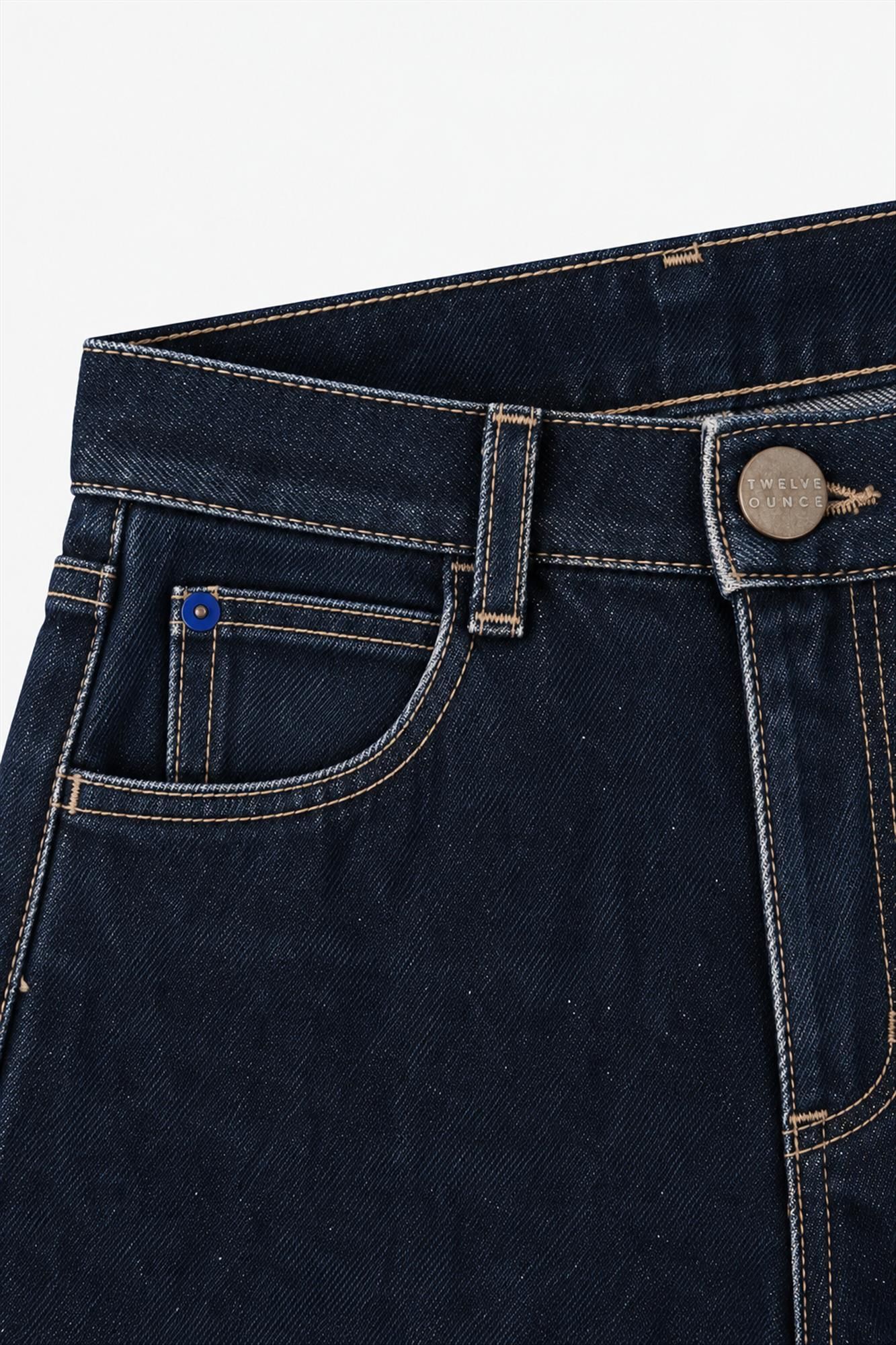 Twelve Ounce - Donkerblauwe Rinsed Selva straight jeans