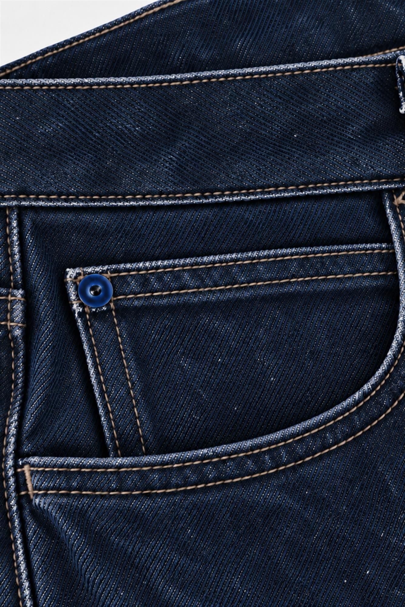 Twelve Ounce - Donkerblauwe Rinsed Selva straight jeans