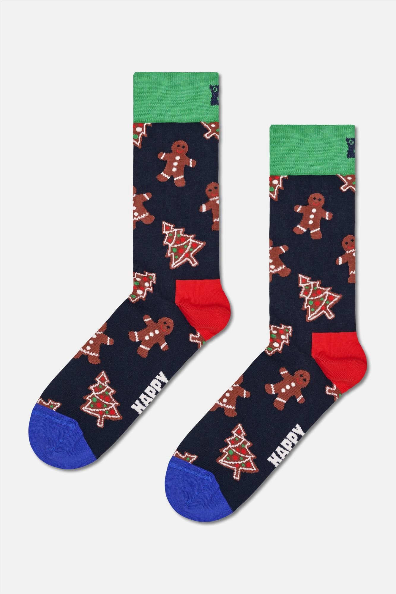 Happy Socks - Donkerblauwe Gingerbread Cookies gift set sokken, maat: 36-40