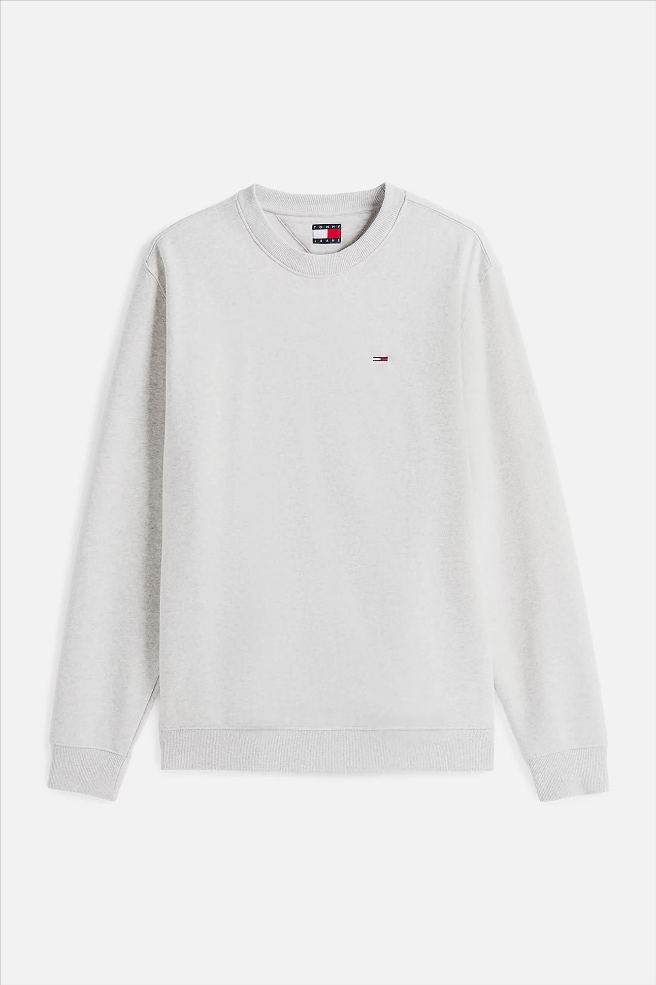 Tommy Jeans - Lichtgrijze Regular Flag sweater