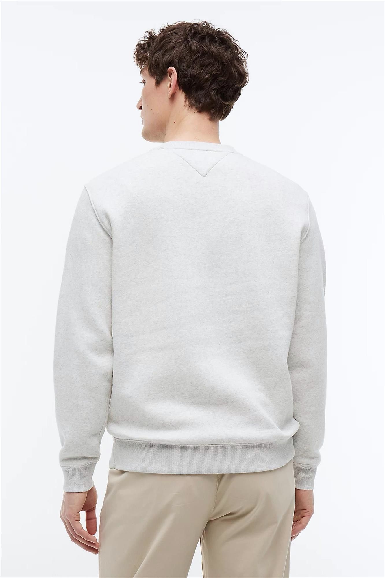 Tommy Jeans - Lichtgrijze Regular Flag sweater