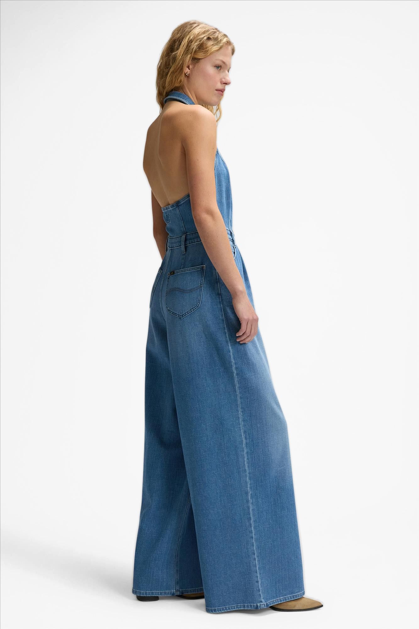 Lee - Middenblauwe Embrace Wide jumpsuit