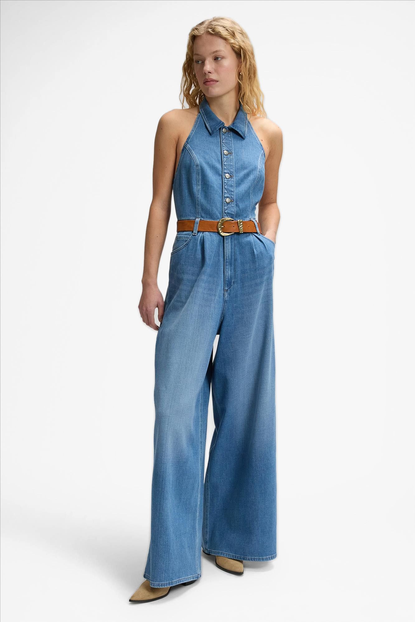 Lee - Middenblauwe Embrace Wide jumpsuit
