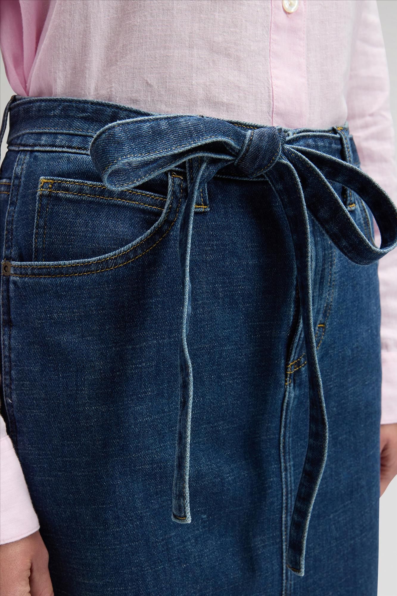 Lee - Donkerblauwe Regular Midi jeansrok