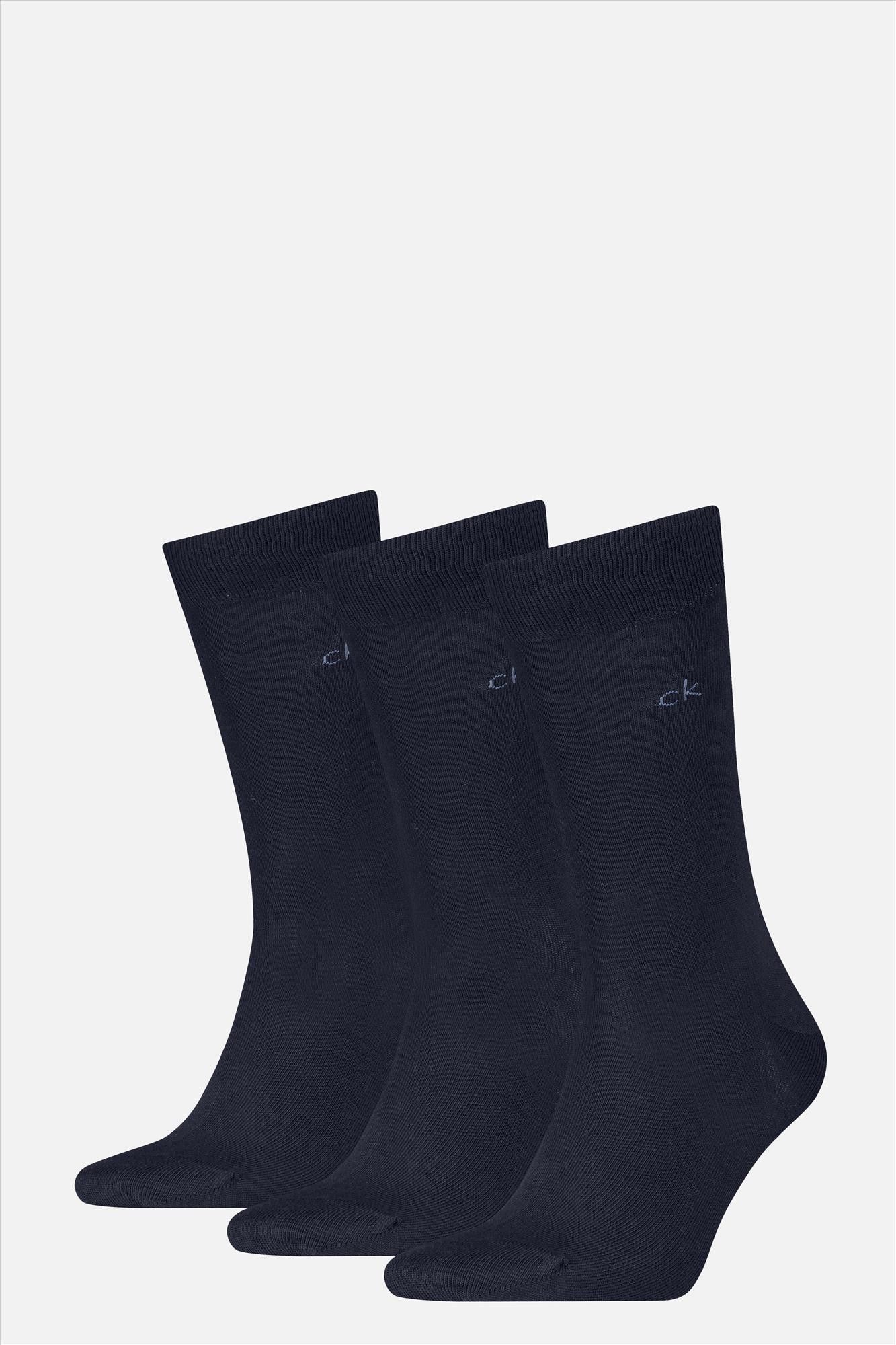 Calvin Klein - Donkerblauwe 3-pack sokken, maat: 43-46