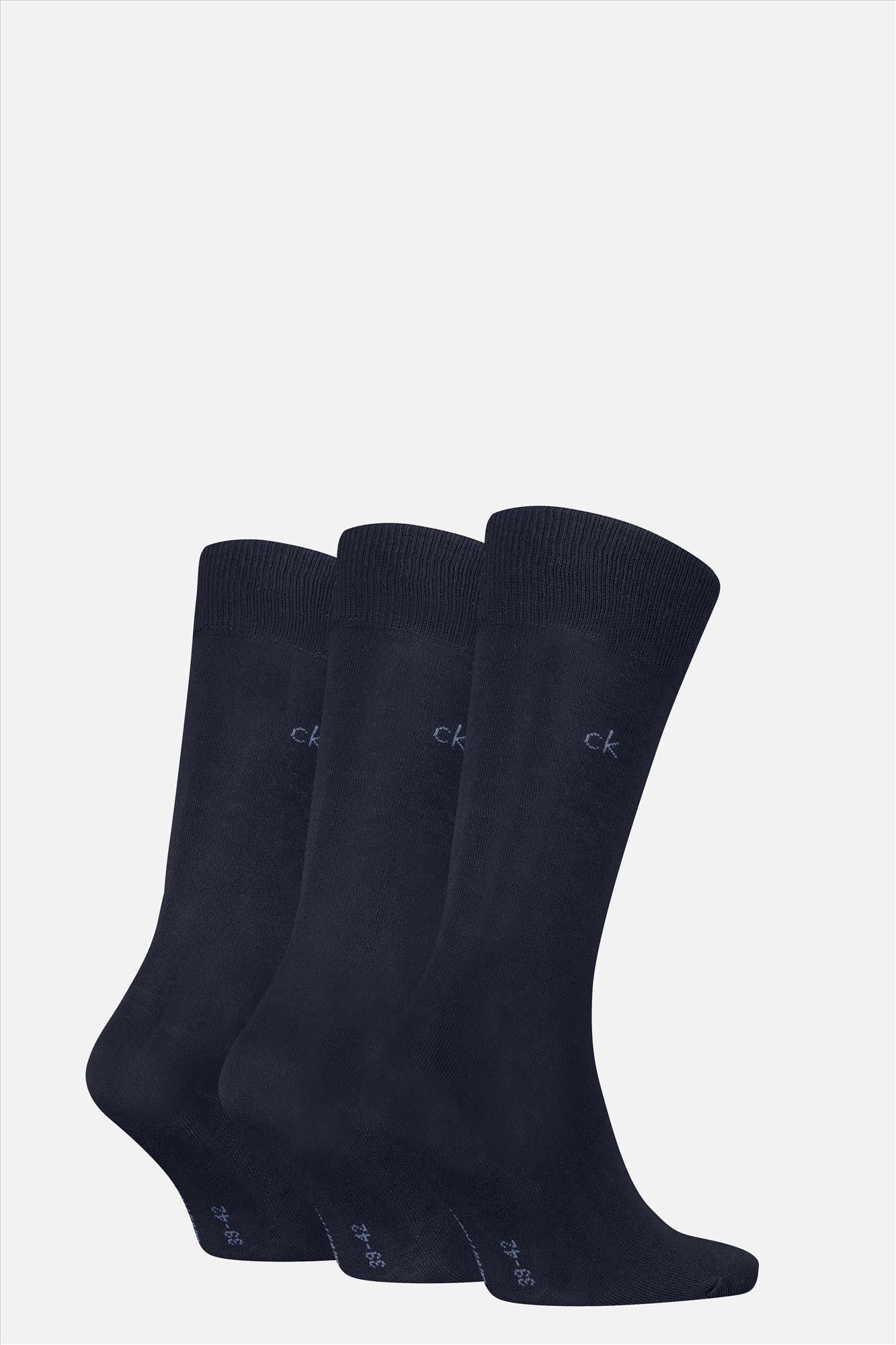 Calvin Klein - Donkerblauwe 3-pack sokken, maat: 43-46
