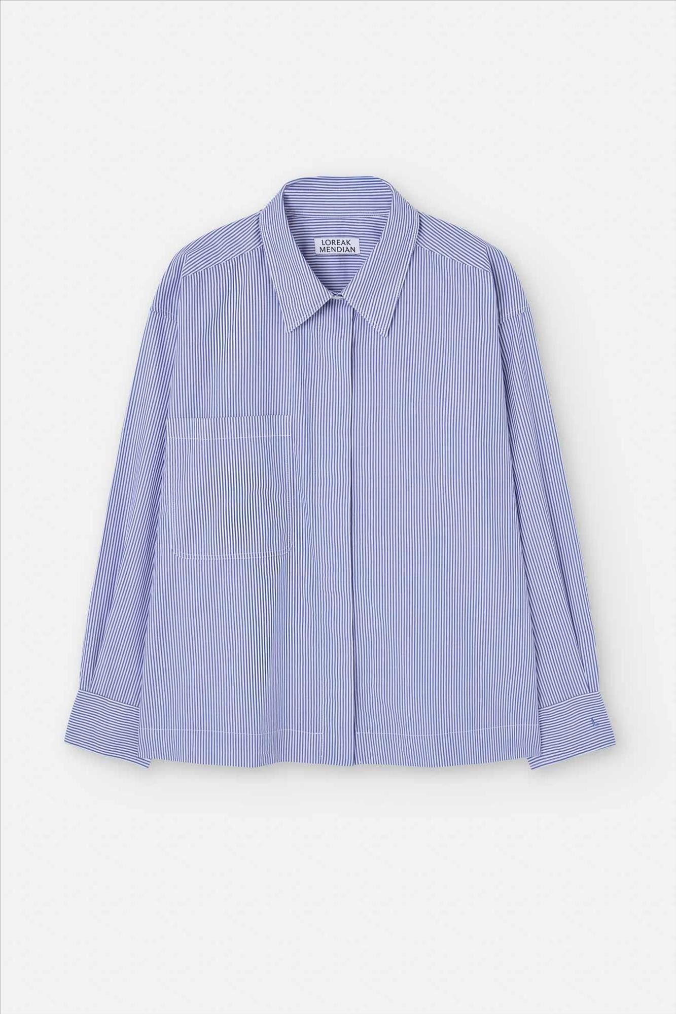 Loreak - Ecru-Blauwe Garis blouse