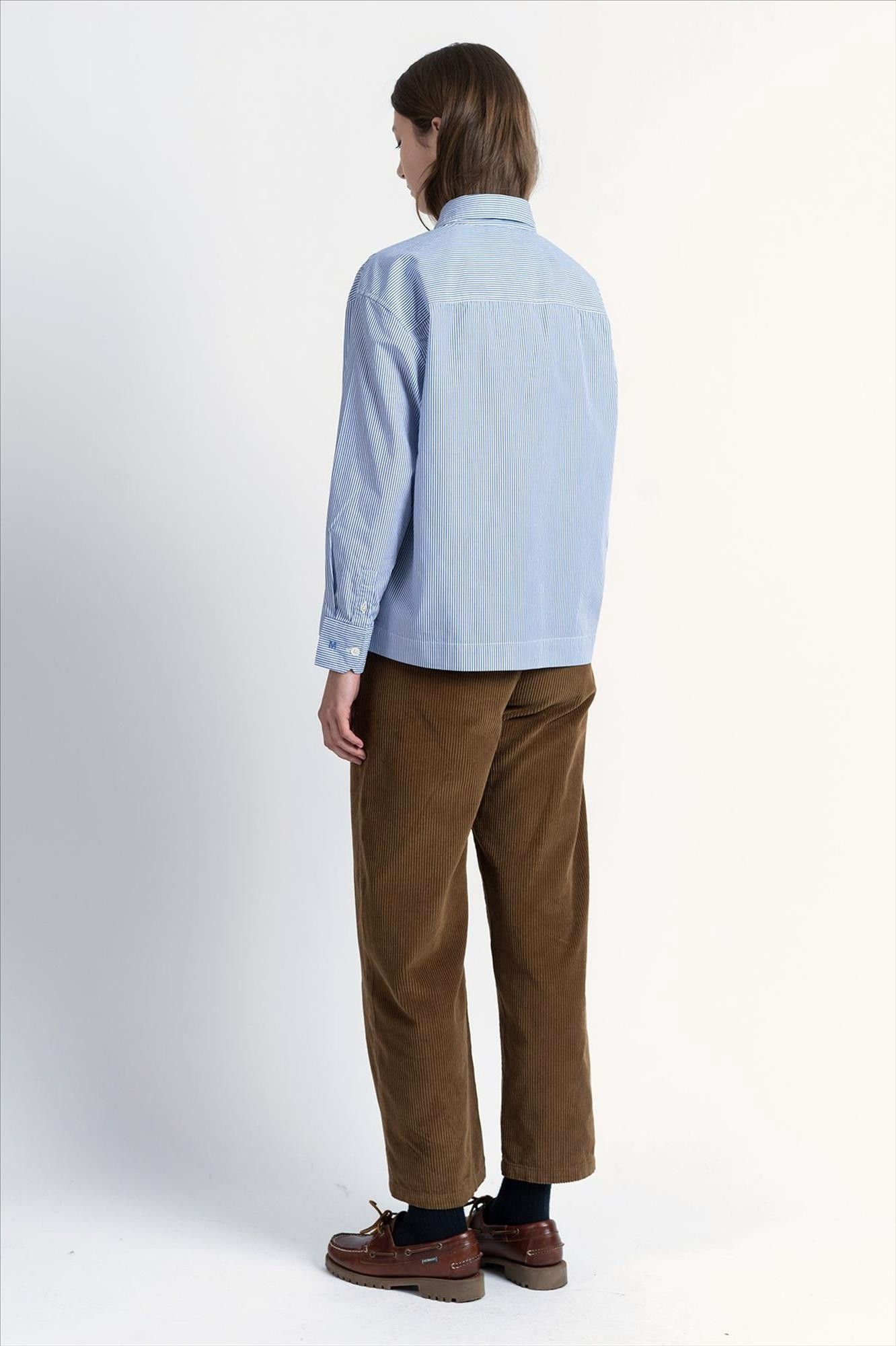 Loreak - Ecru-Blauwe Garis blouse