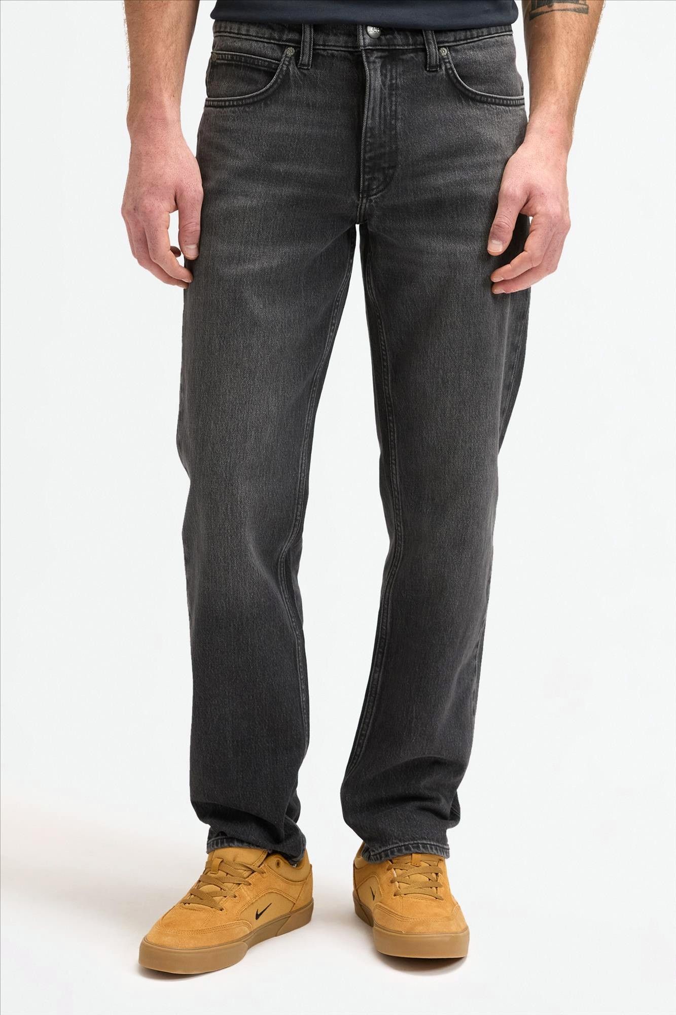 Lee - Donkergrijze West regular straight jeans