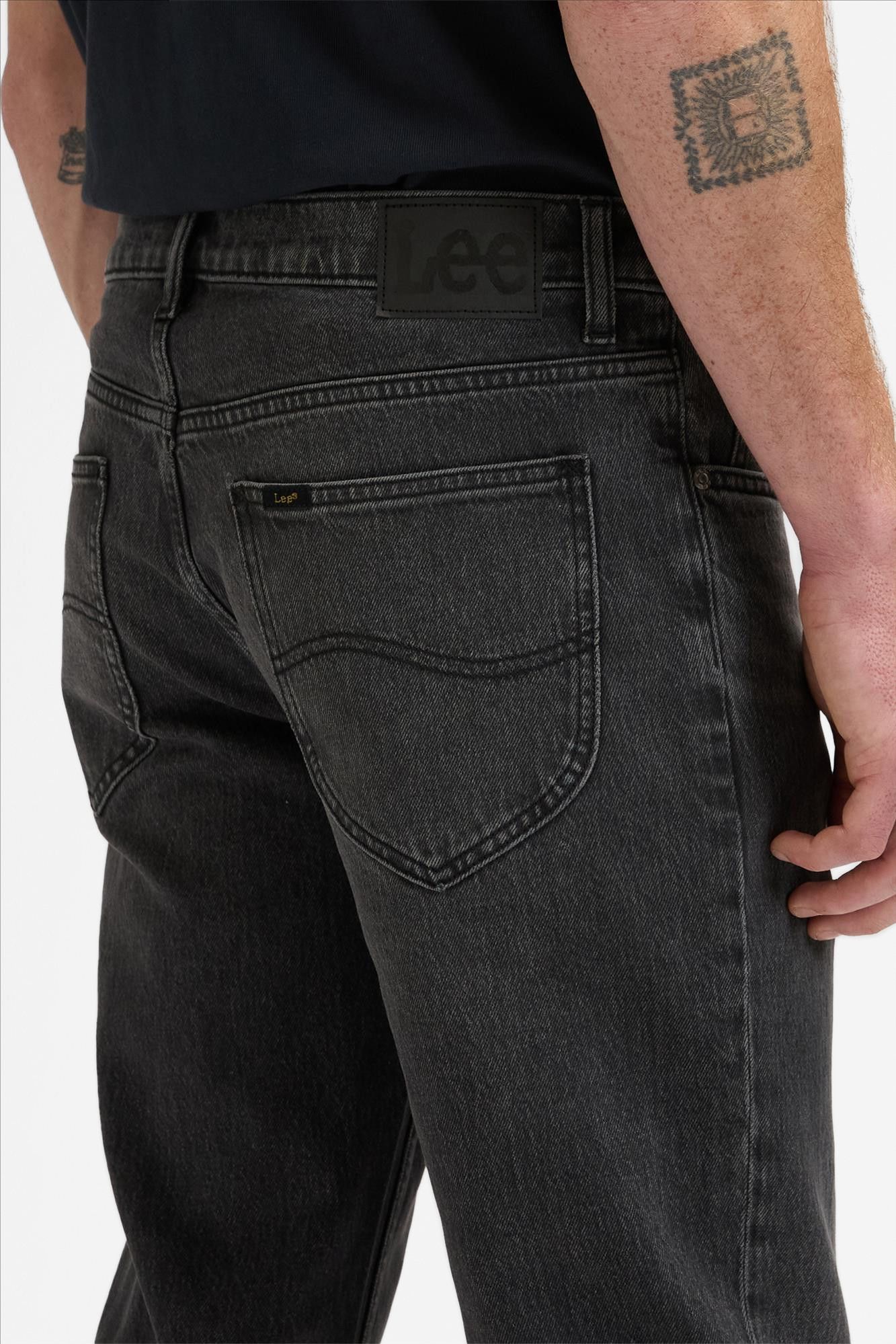 Lee - Donkergrijze West regular straight jeans