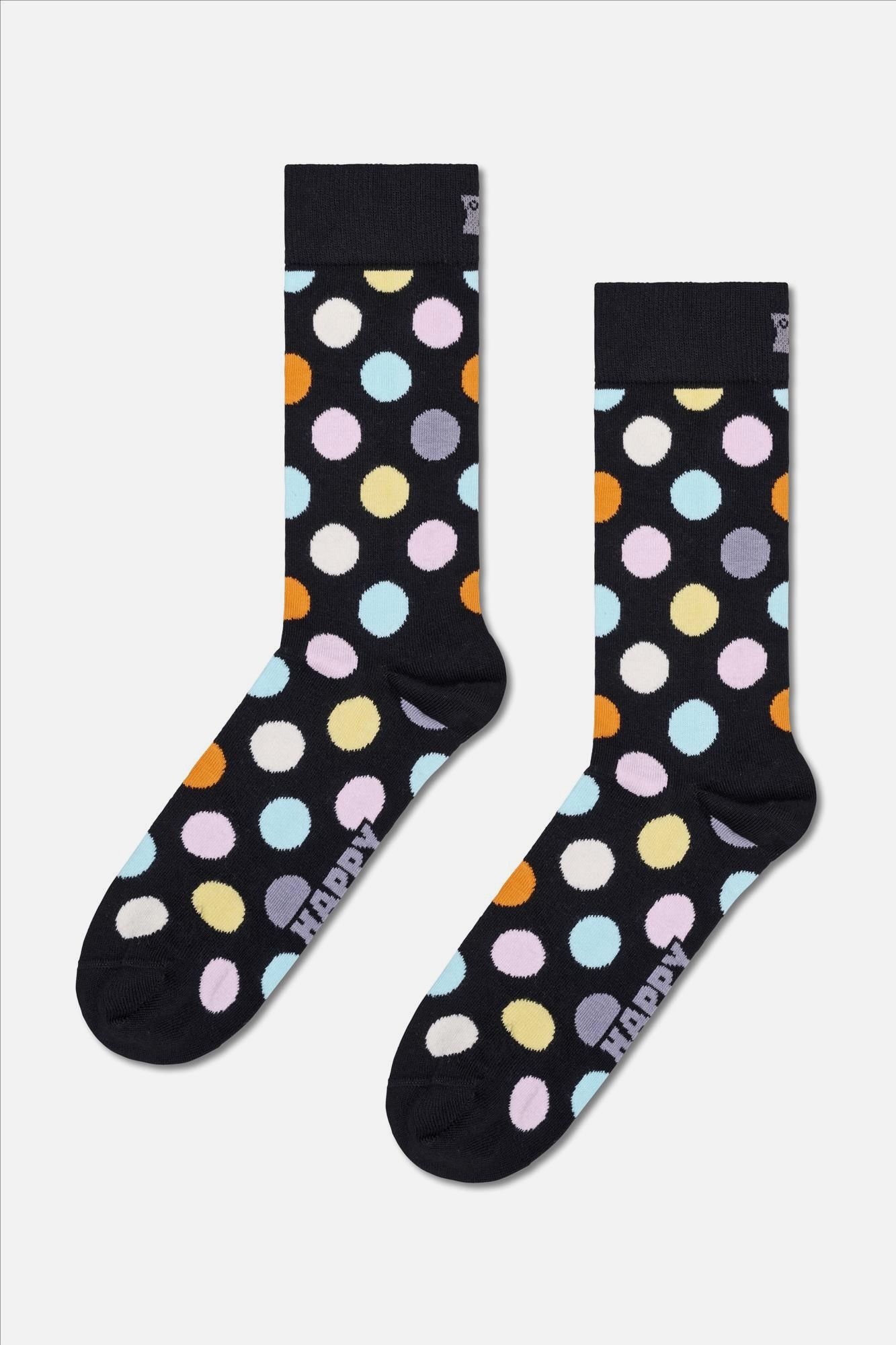 Happy Socks - Zwarte-multicolour Big Dot sokken, maat: 36-40